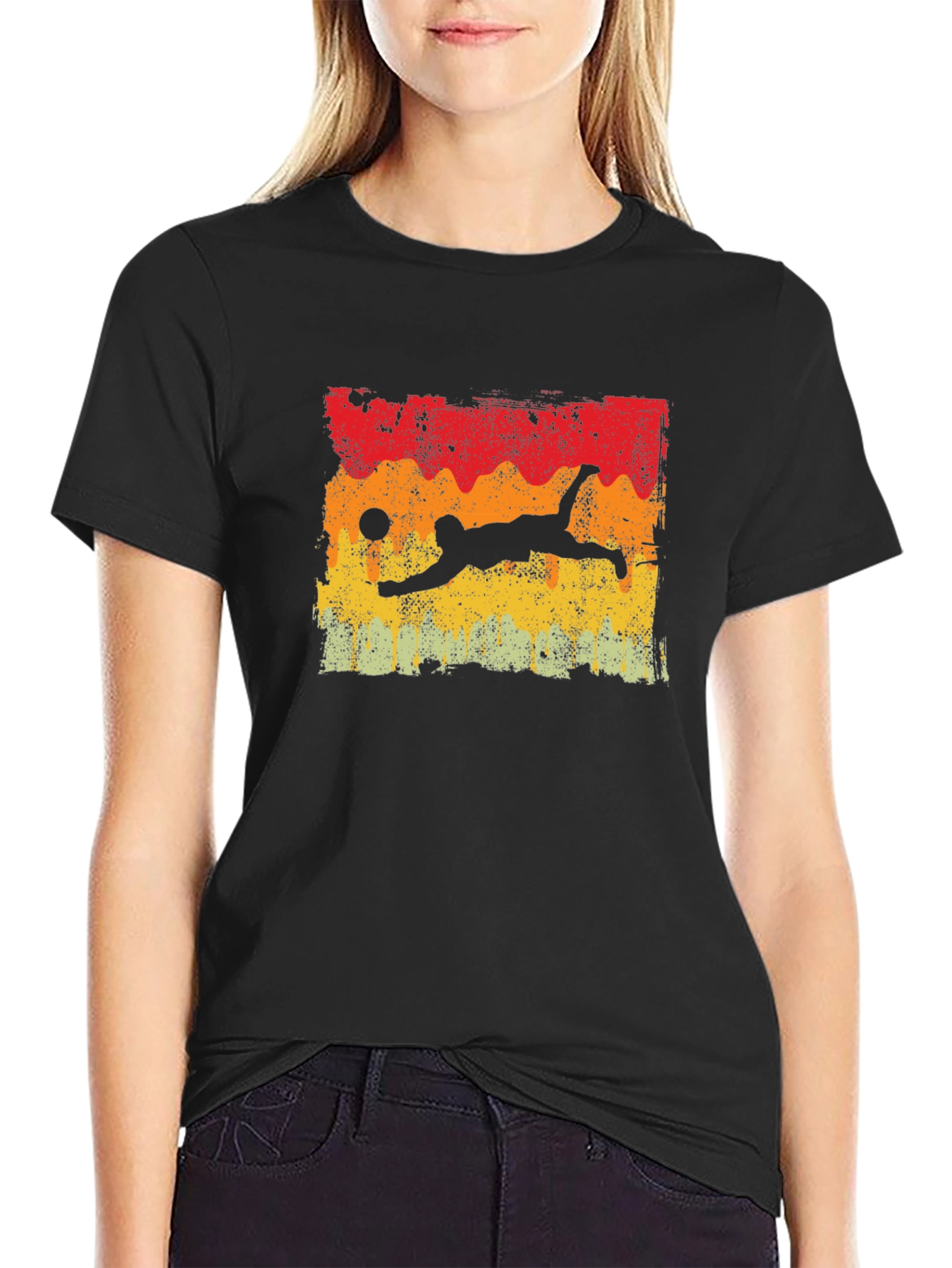 Retro Volleyball Dive Graphic T-Shirt