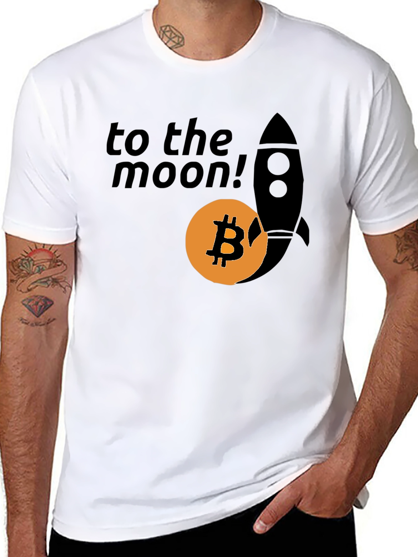 Bitcoin To The Moon T-Shirt Crypto Rocket