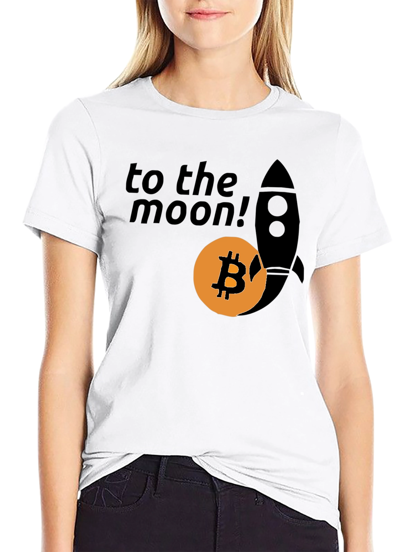 Bitcoin To The Moon T-Shirt Crypto Rocket