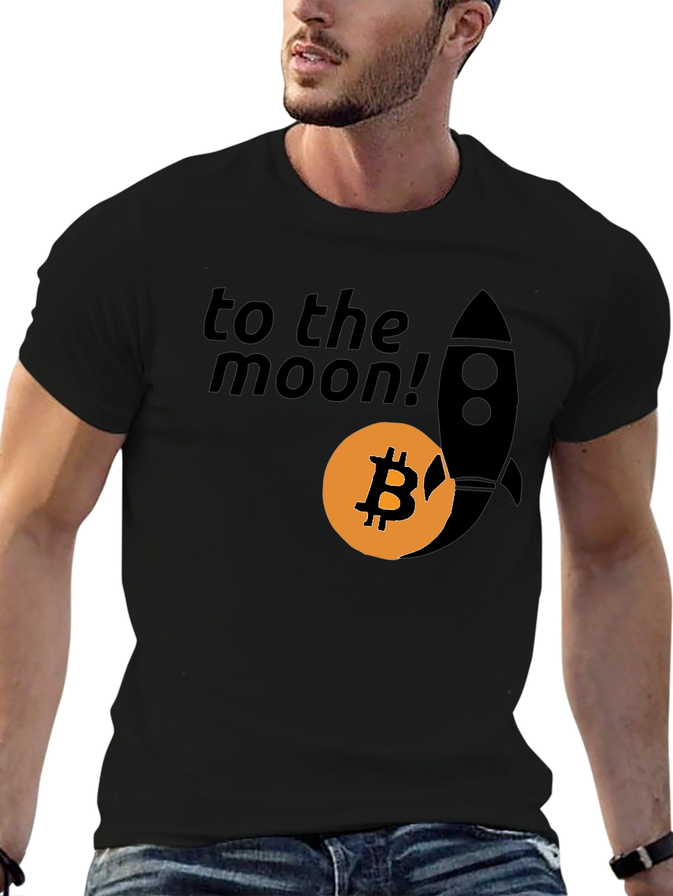 Bitcoin To The Moon T-Shirt Crypto Rocket