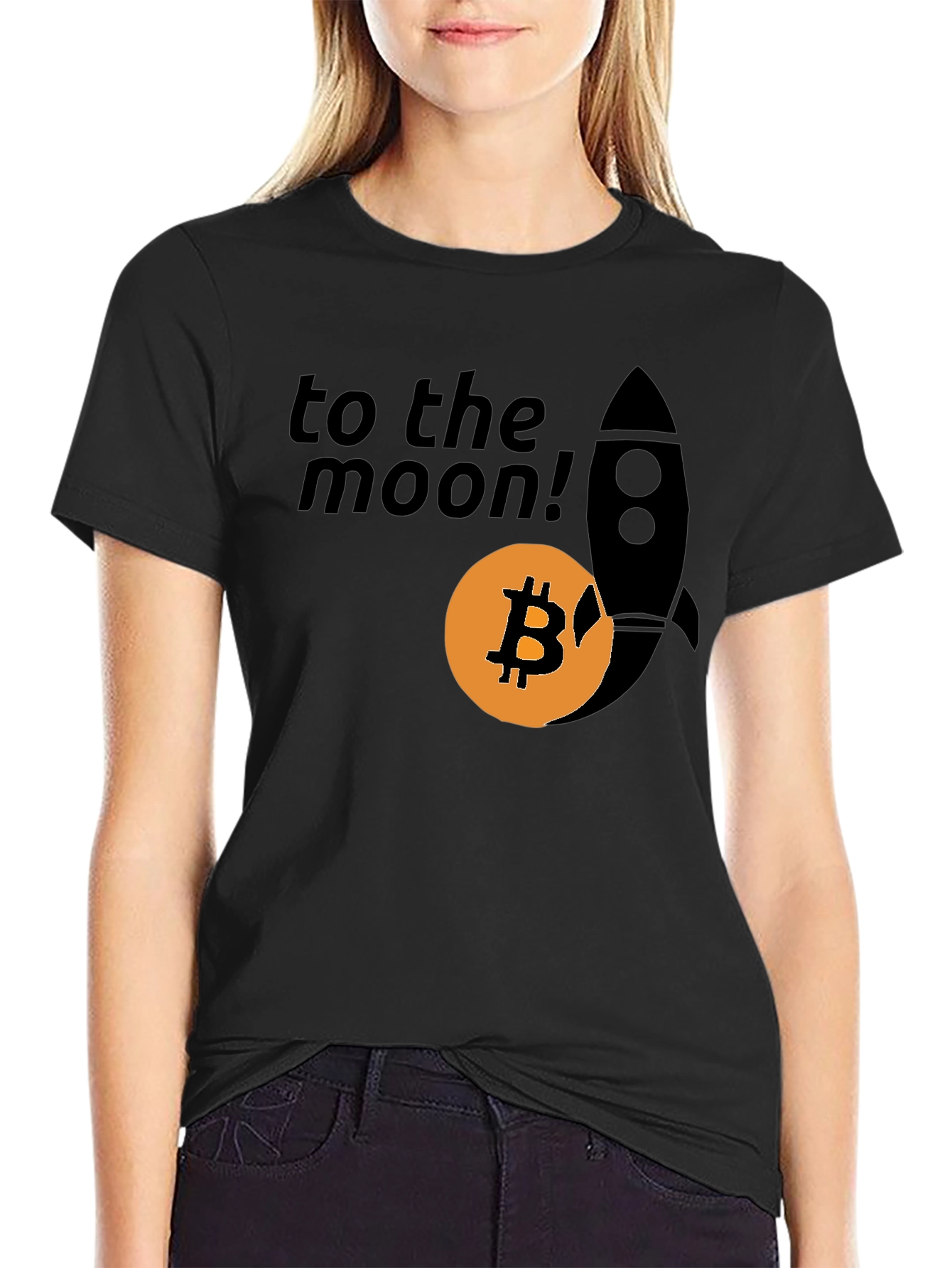 Bitcoin To The Moon T-Shirt Crypto Rocket