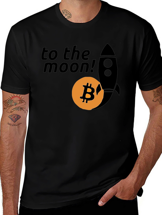 Bitcoin To The Moon T-Shirt Crypto Rocket