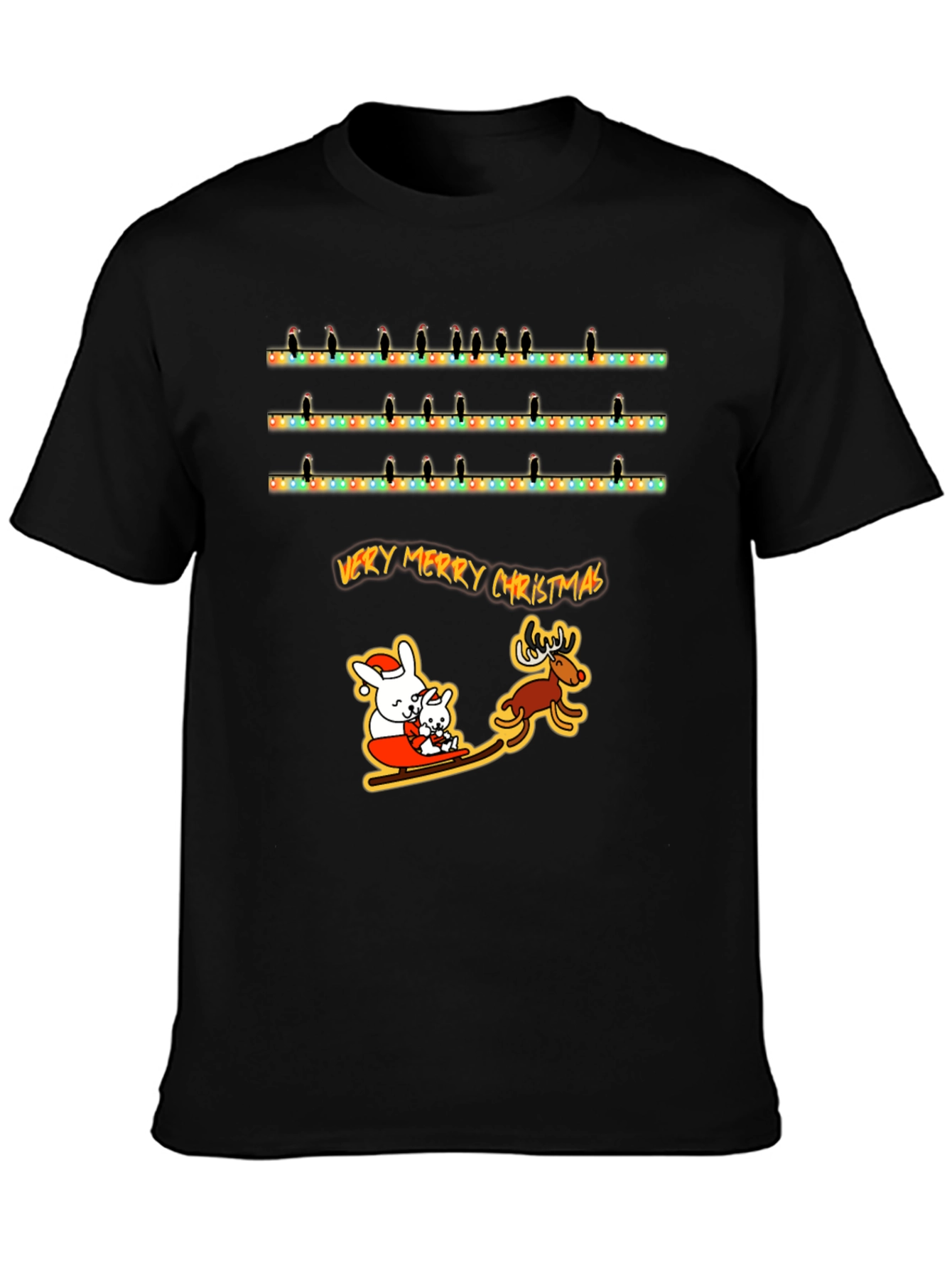 Very Merry Christmas Animal Graphic T-Shirt