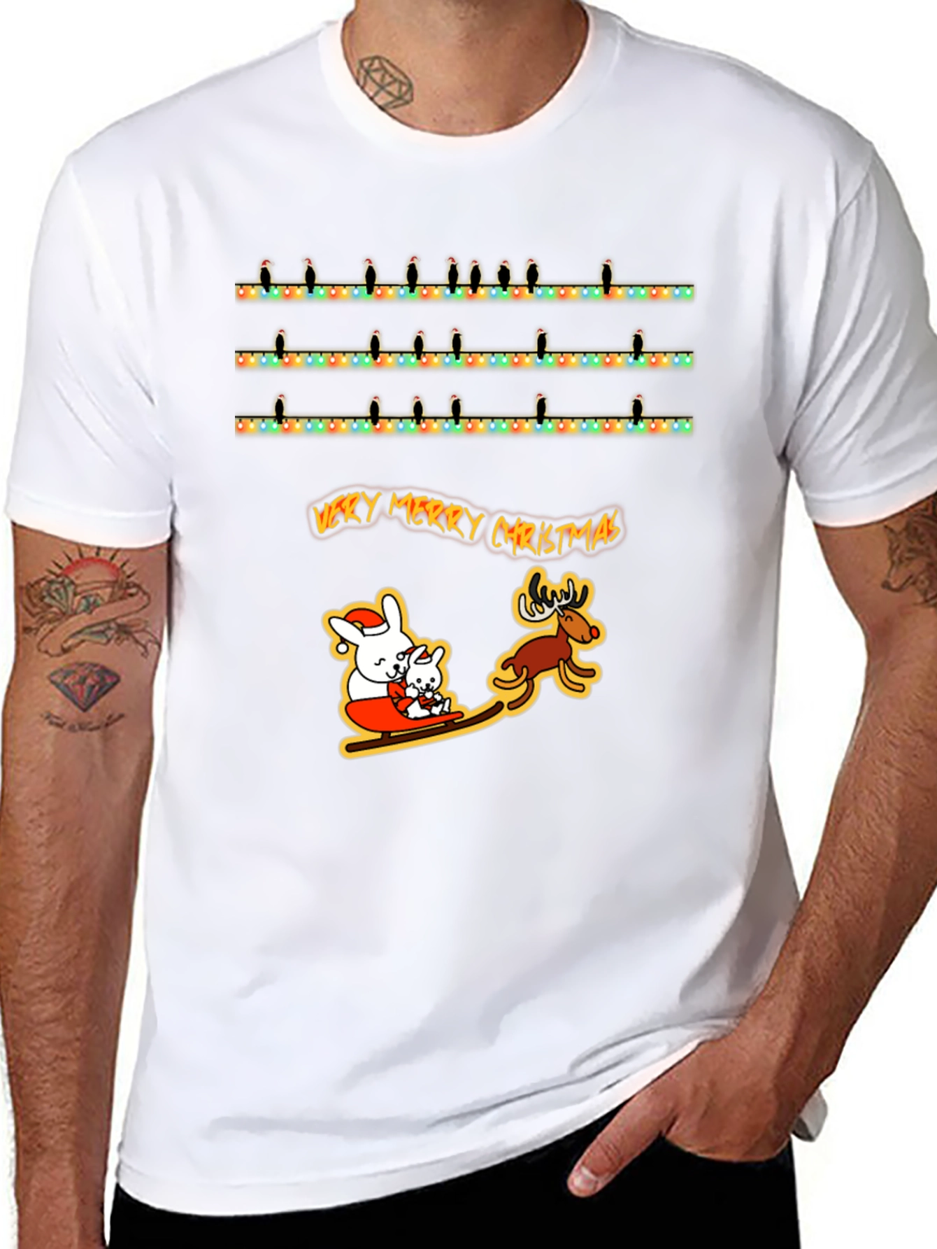 Very Merry Christmas Animal Graphic T-Shirt