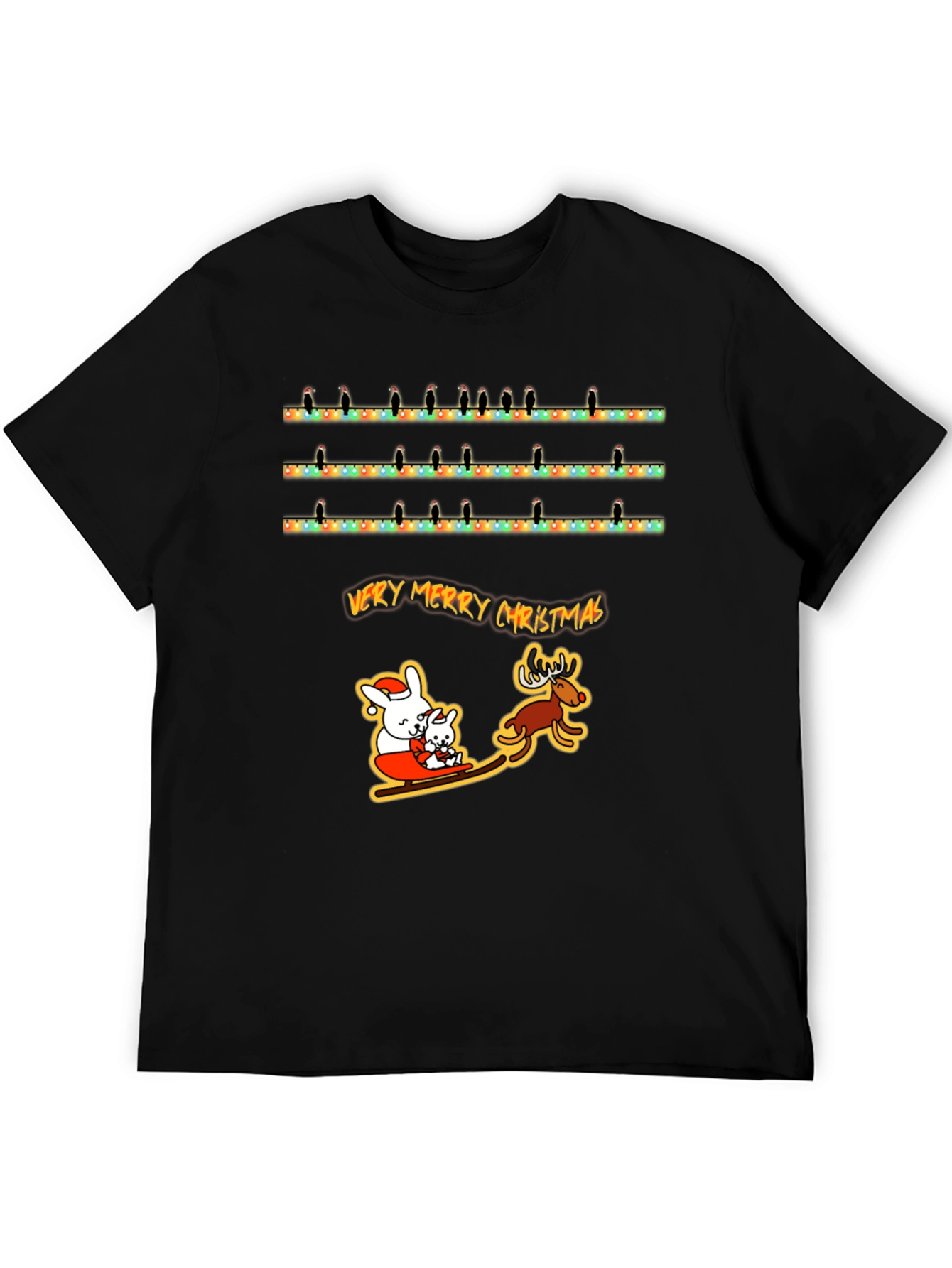 Very Merry Christmas Animal Graphic T-Shirt