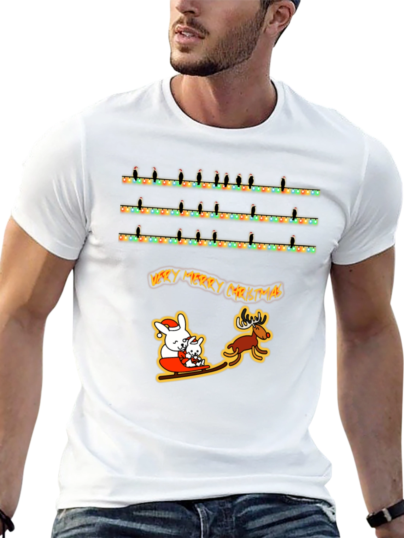 Very Merry Christmas Animal Graphic T-Shirt