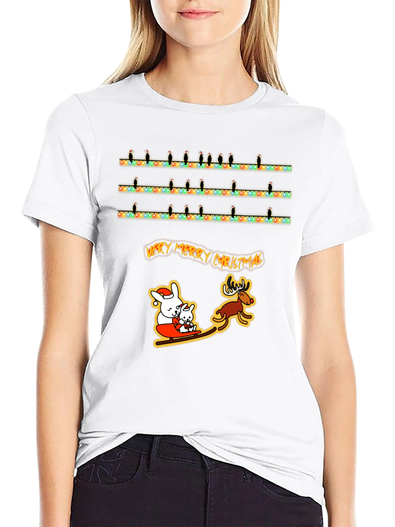 Very Merry Christmas Animal Graphic T-Shirt