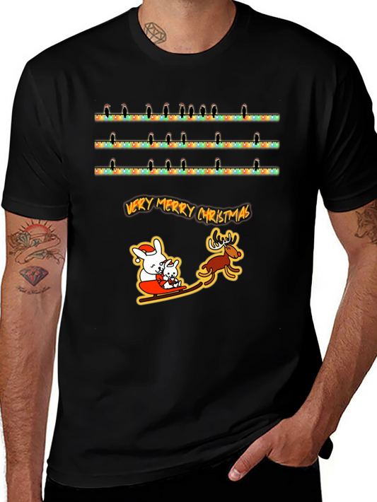 Very Merry Christmas Animal Graphic T-Shirt