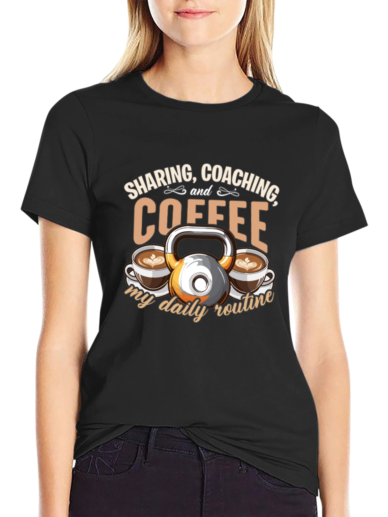Sharing Coaching & Coffee Daily Routine T-Shirt