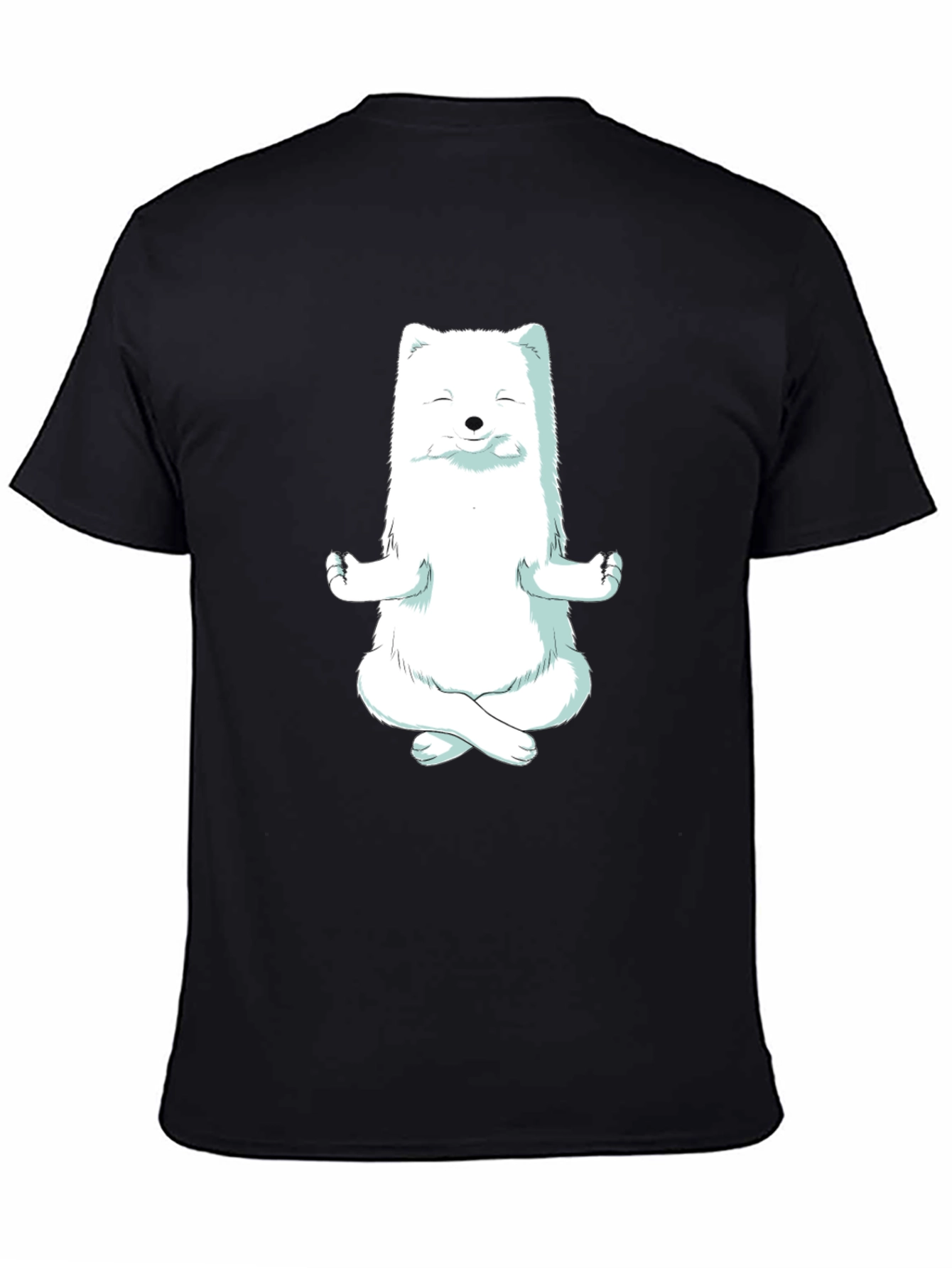 Zen Fox Black T-Shirt - Meditating Animal Graphic Tee