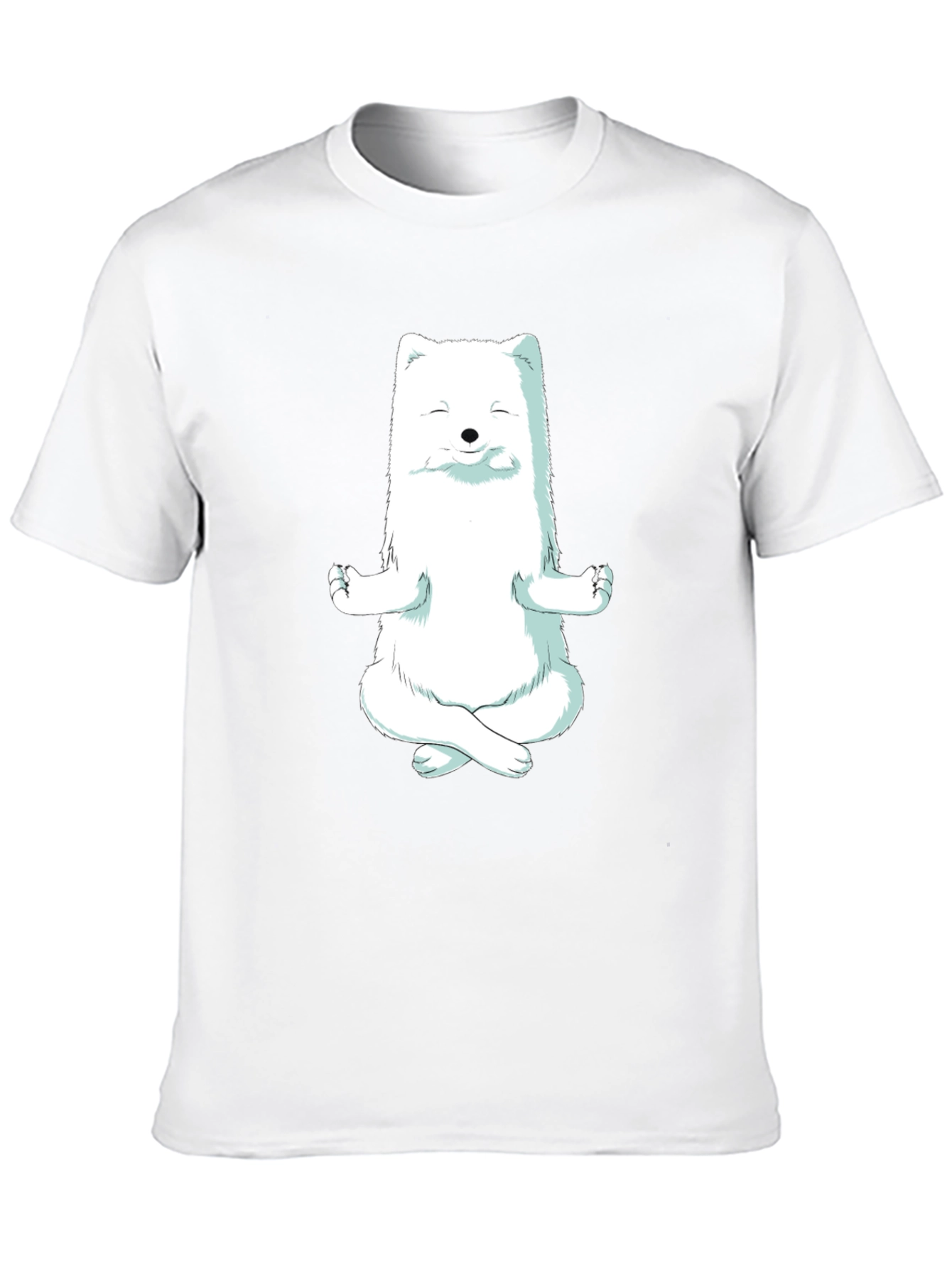 Zen Fox Black T-Shirt - Meditating Animal Graphic Tee