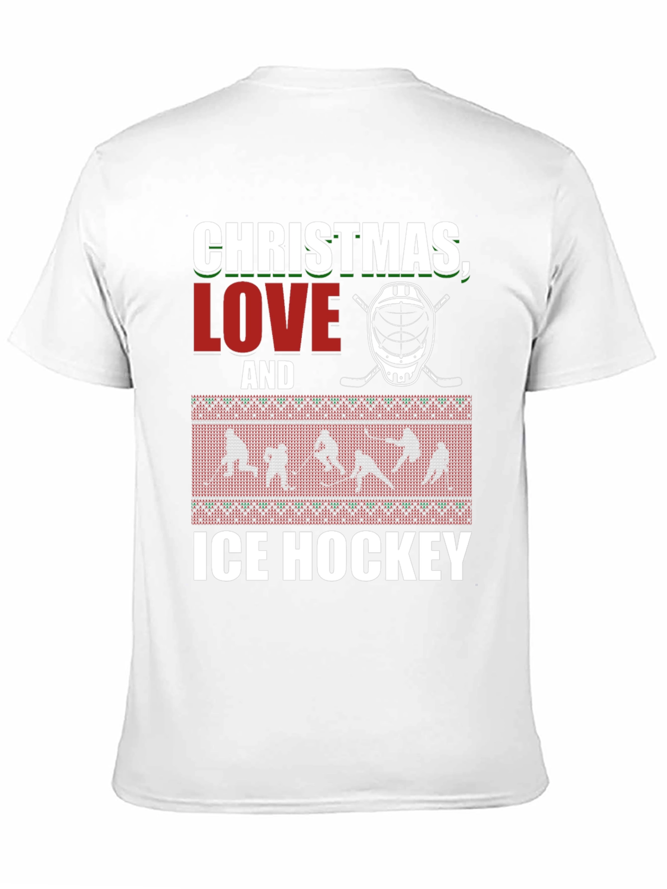 Christmas Love and Ice Hockey Graphic T-Shirt