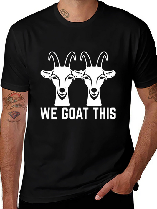 We Goat This Graphic Tee - Black Cotton Blend T-Shirt