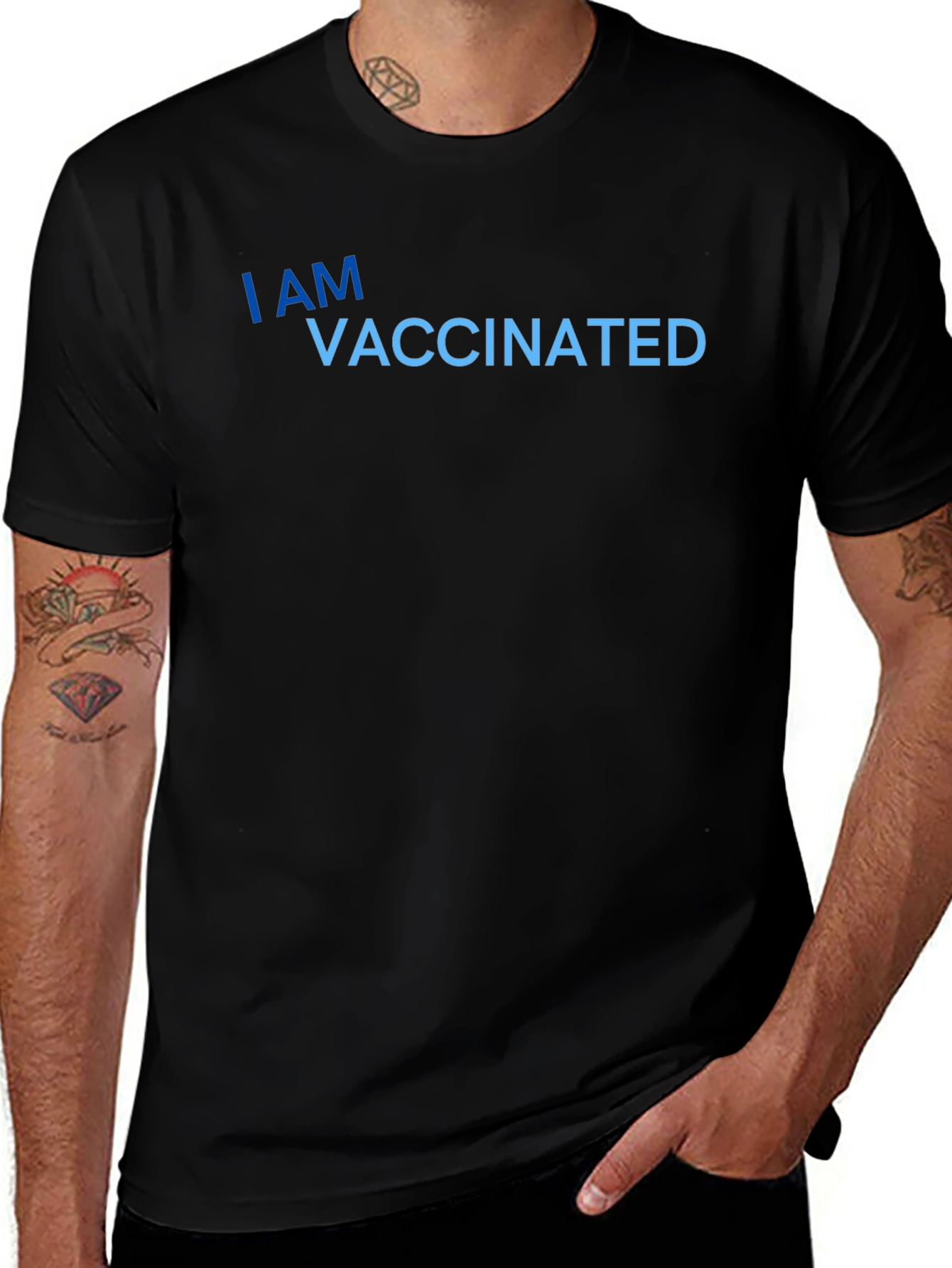 I Am Vaccinated Black T-Shirt