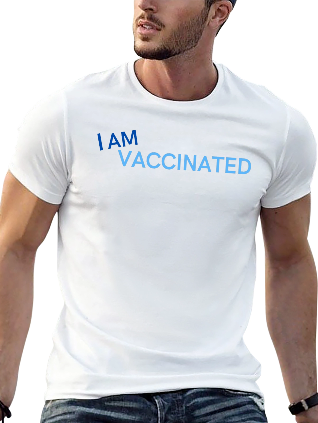 I Am Vaccinated Black T-Shirt