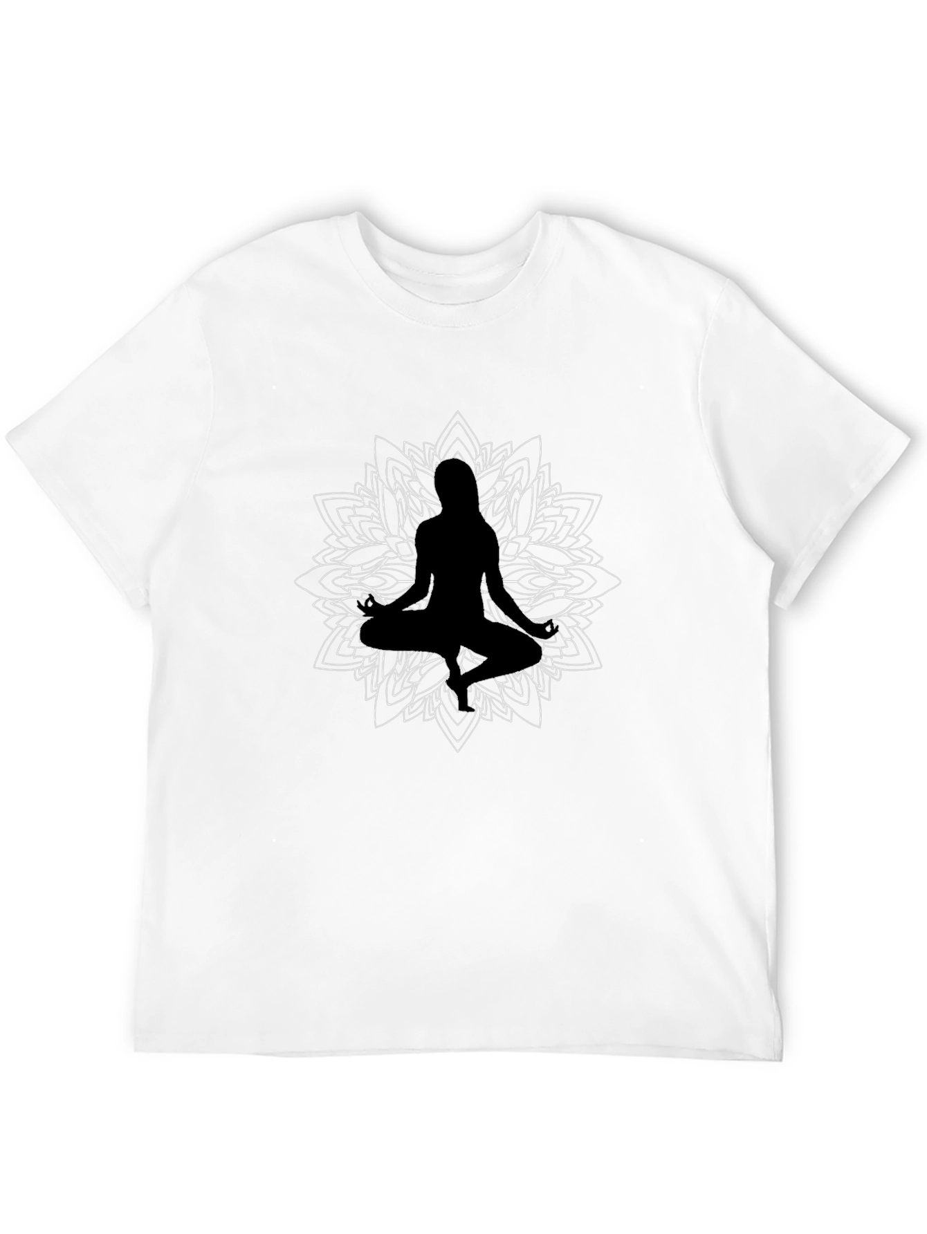 Meditative Mandala Graphic Tee - Black