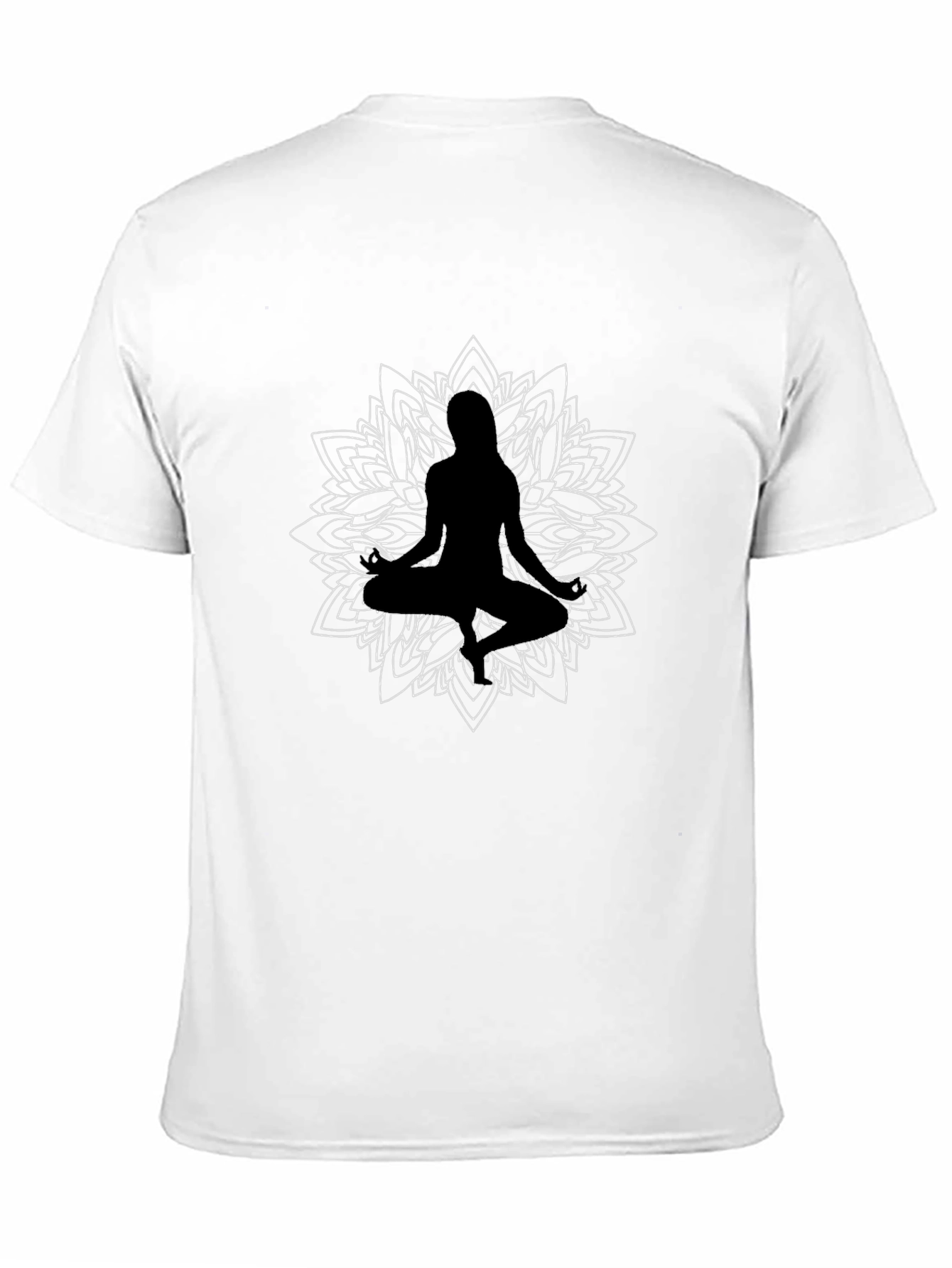 Meditative Mandala Graphic Tee - Black