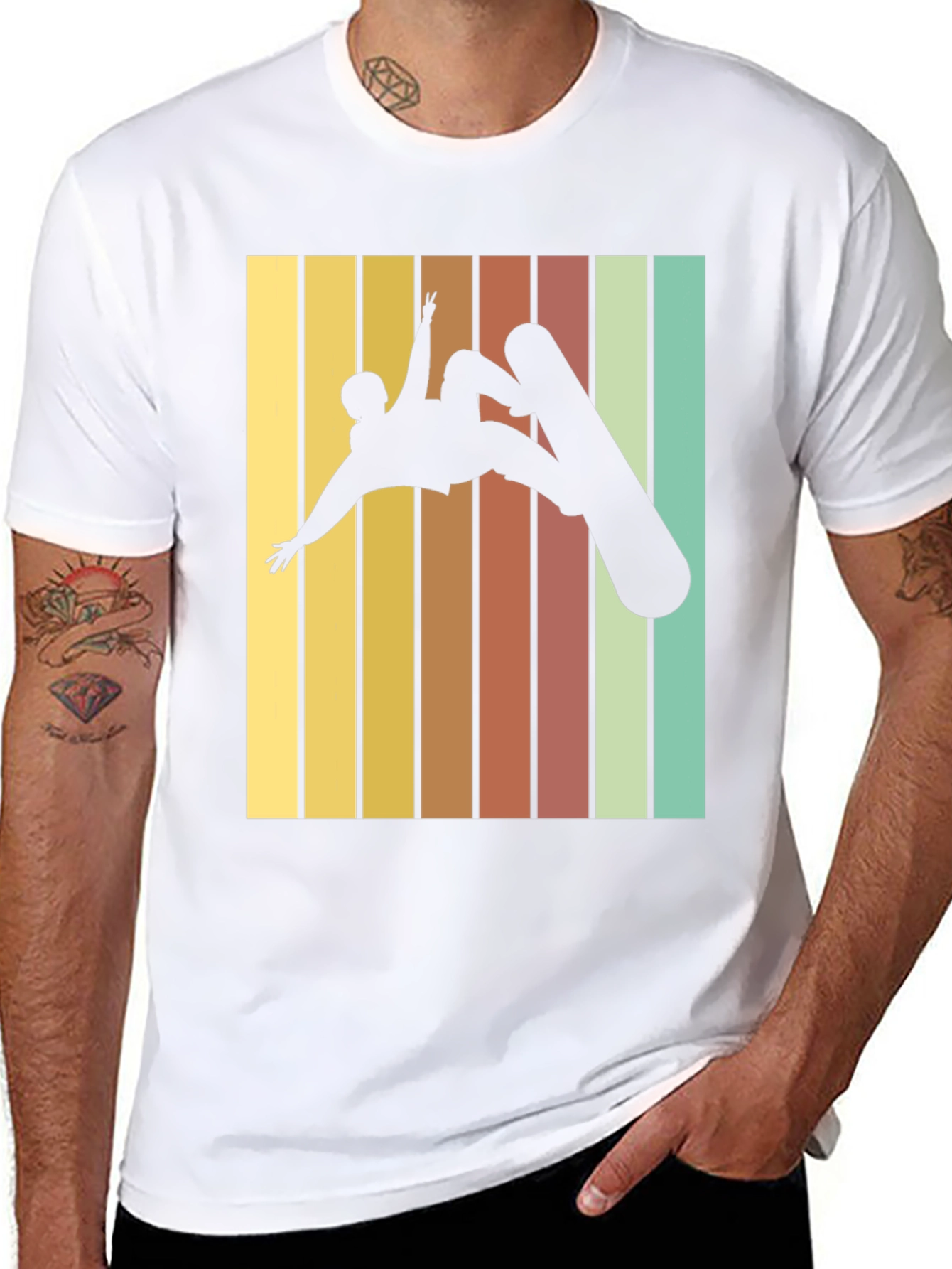 Retro Snowboarder Graphic Tee - Black