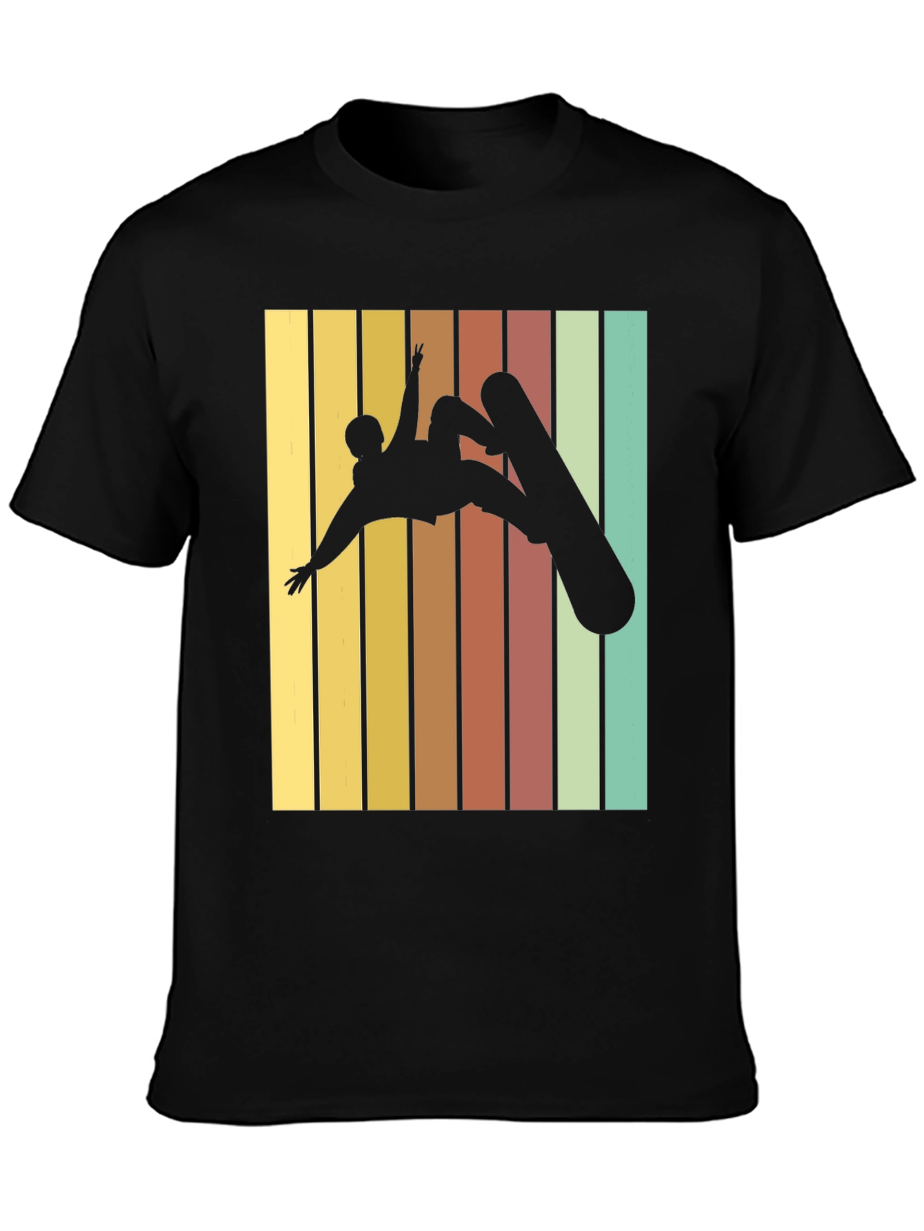 Retro Snowboarder Graphic Tee - Black