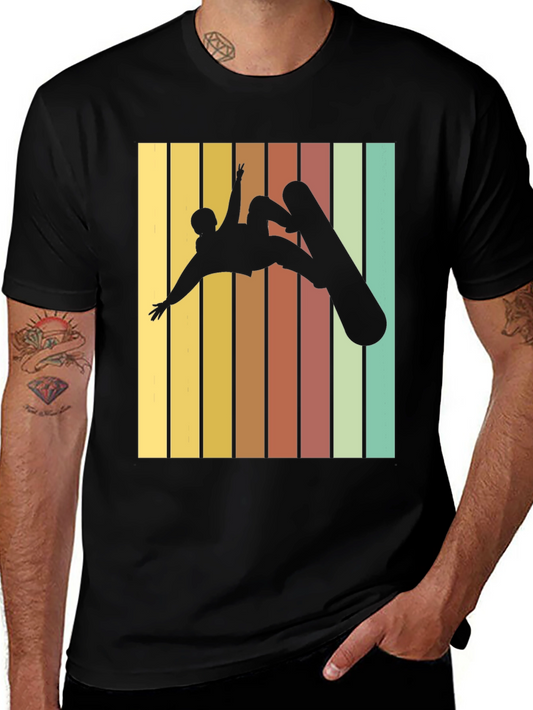 Retro Snowboarder Graphic Tee - Black