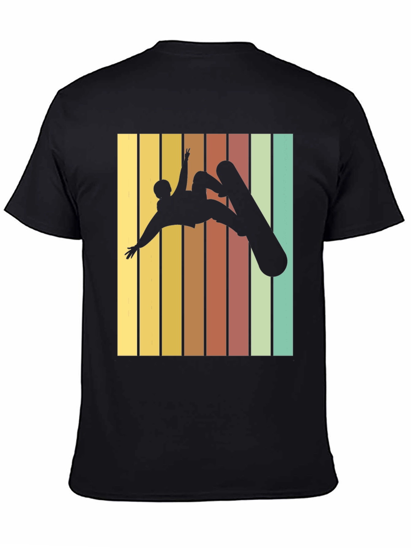 Retro Snowboarder Graphic Tee - Black