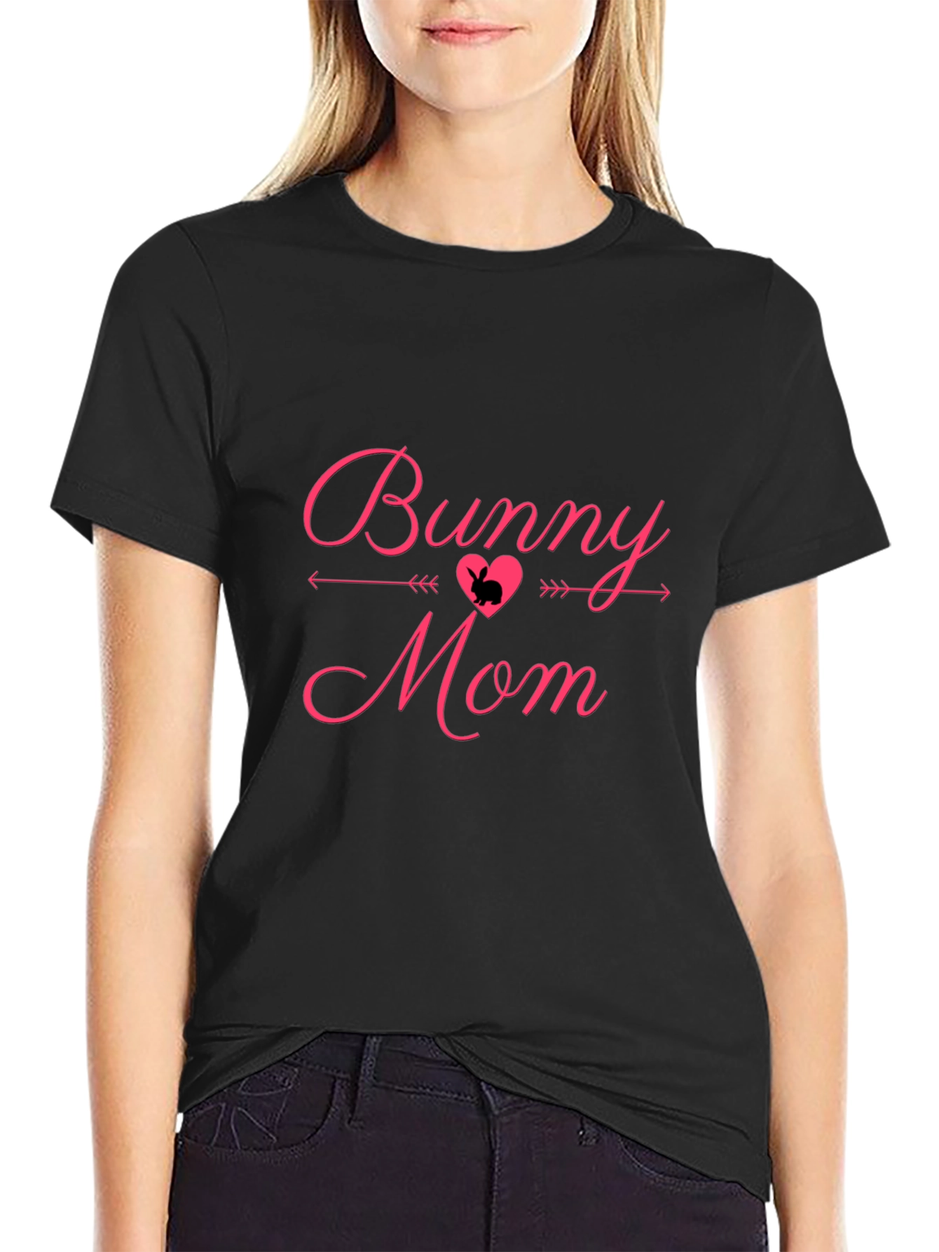 Bunny Mom Black Graphic Tee