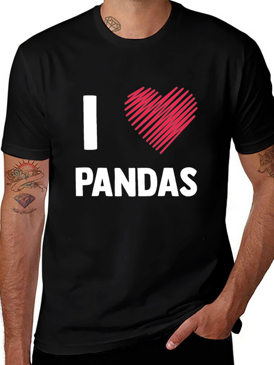 I Love Pandas T-Shirt - Cute Animal Tee