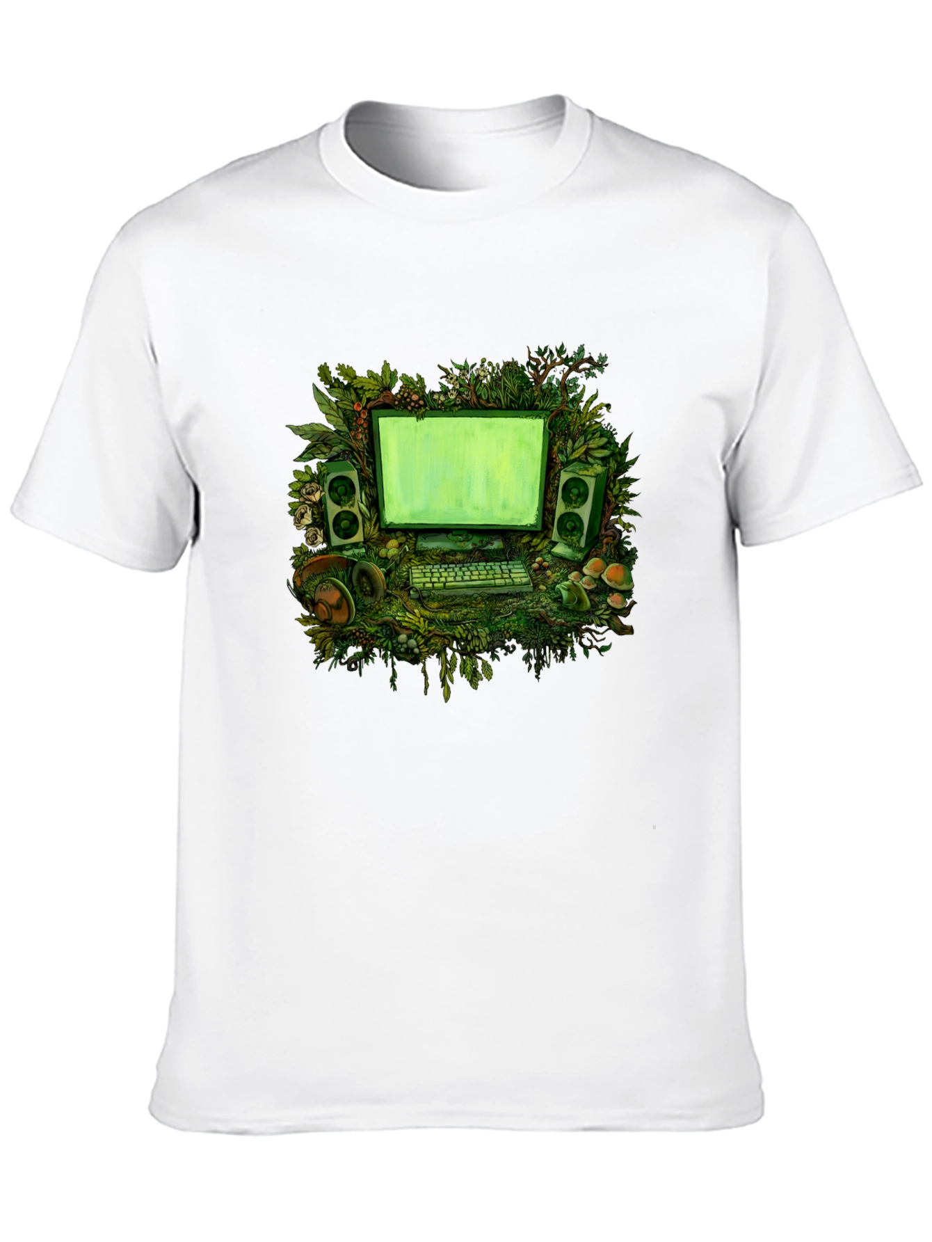 Nature Computer Graphic Tee - Black