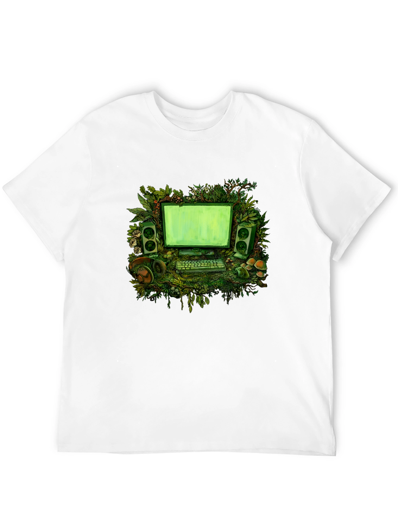 Nature Computer Graphic Tee - Black