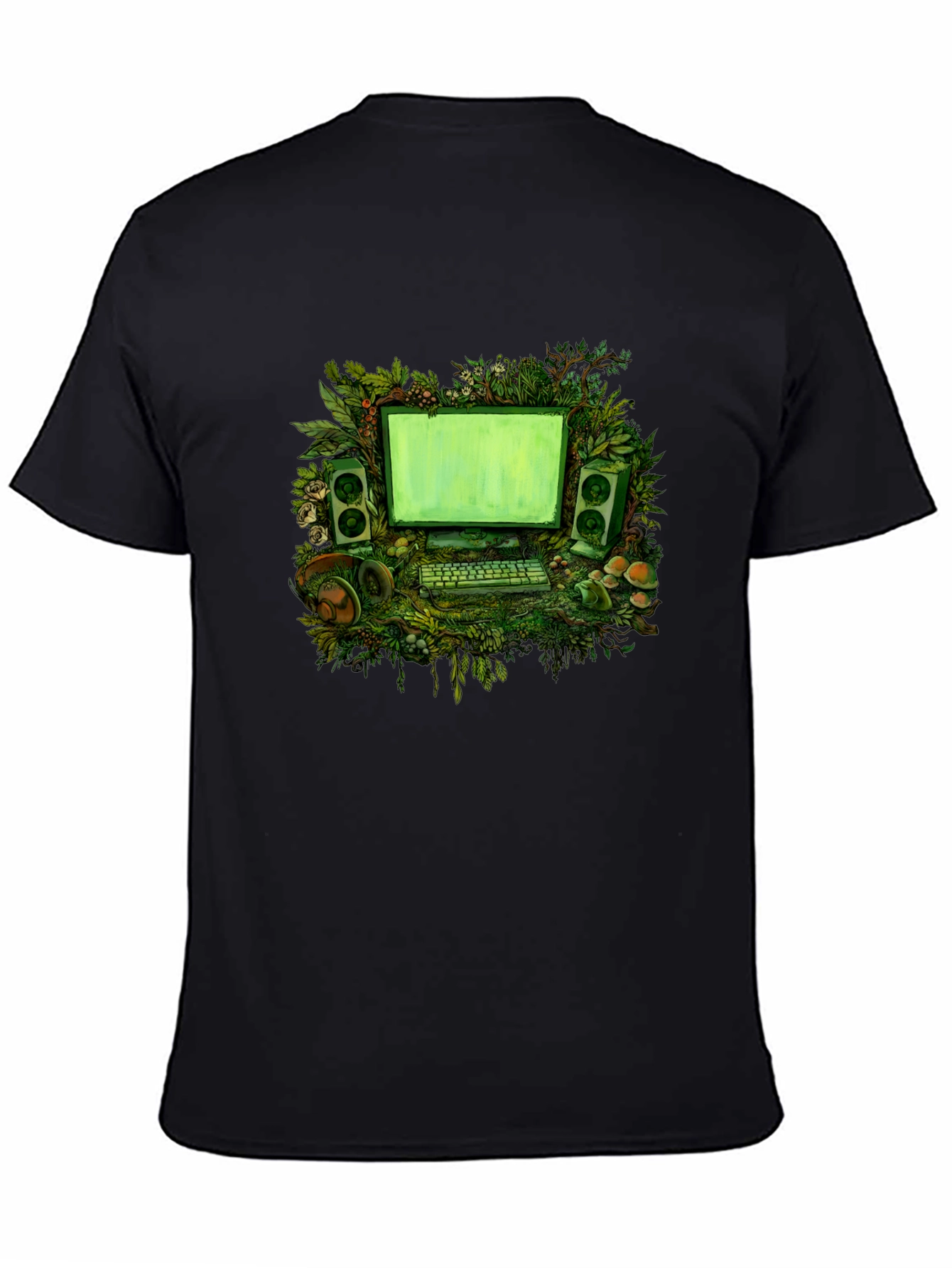 Nature Computer Graphic Tee - Black