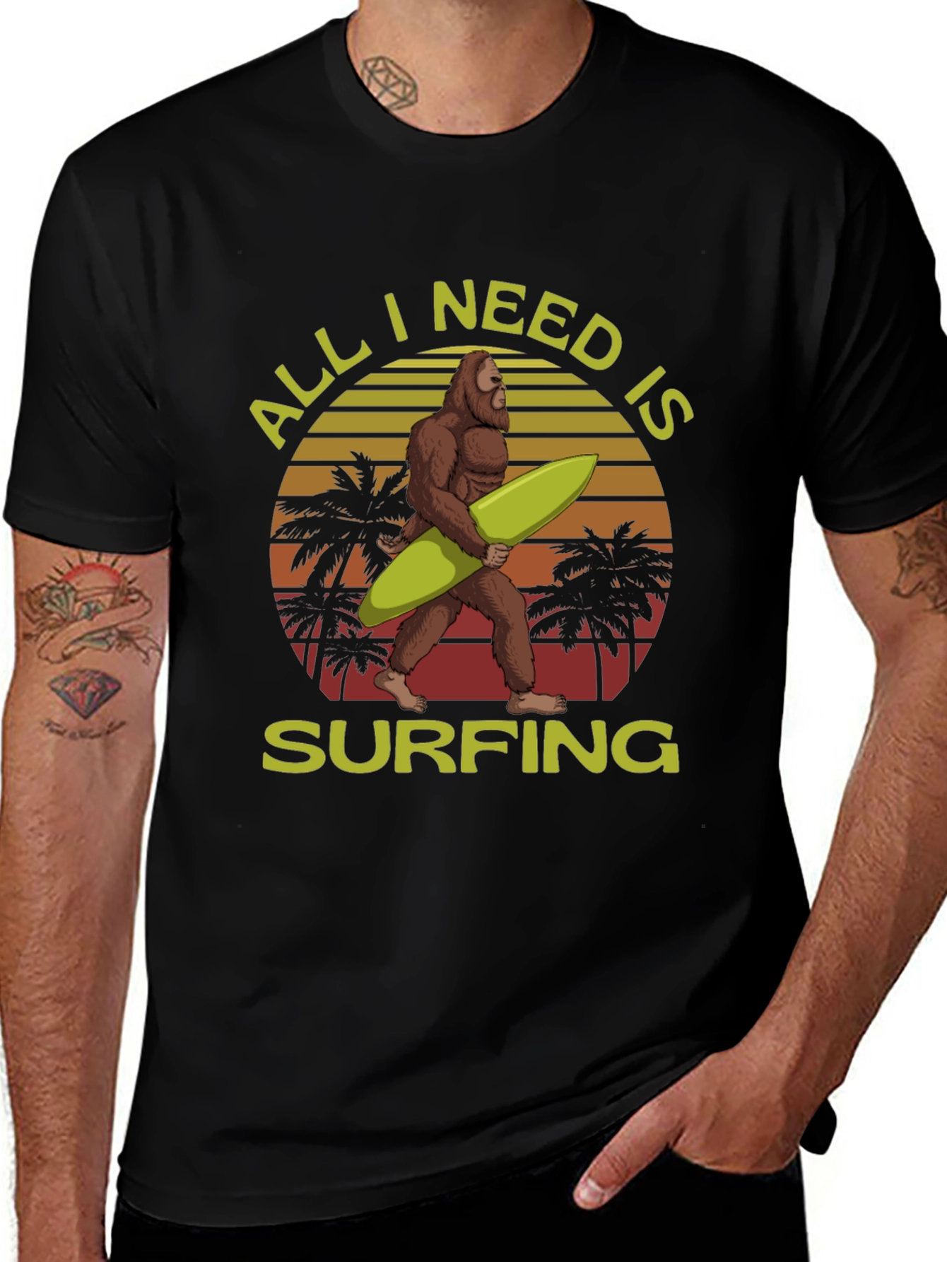 Sasquatch Surfing T-Shirt