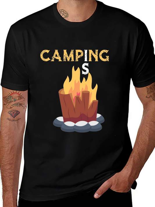 Camping Bonfire Graphic Tee - Black Unisex T-Shirt