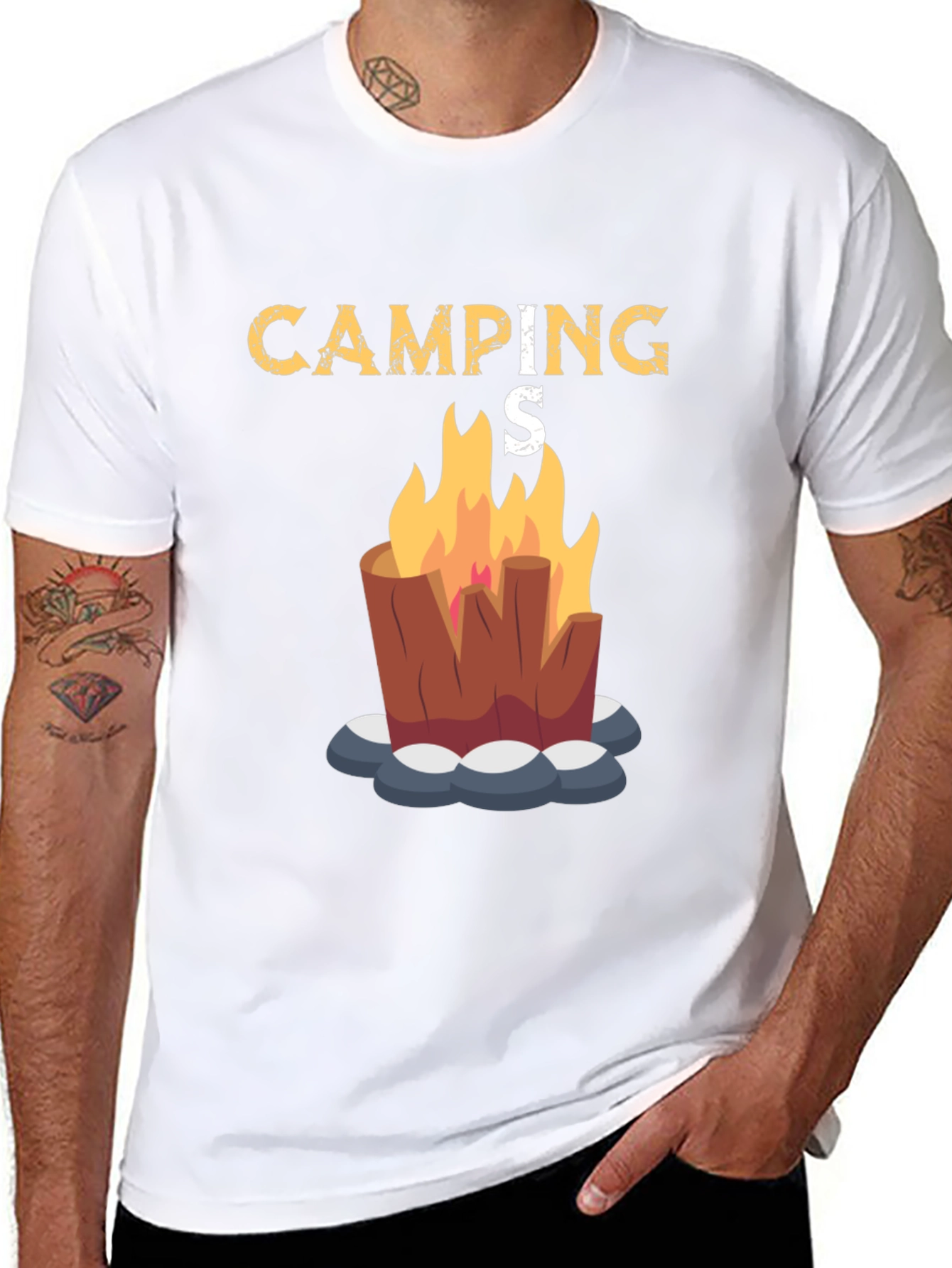Camping Bonfire Graphic Tee - Black Unisex T-Shirt