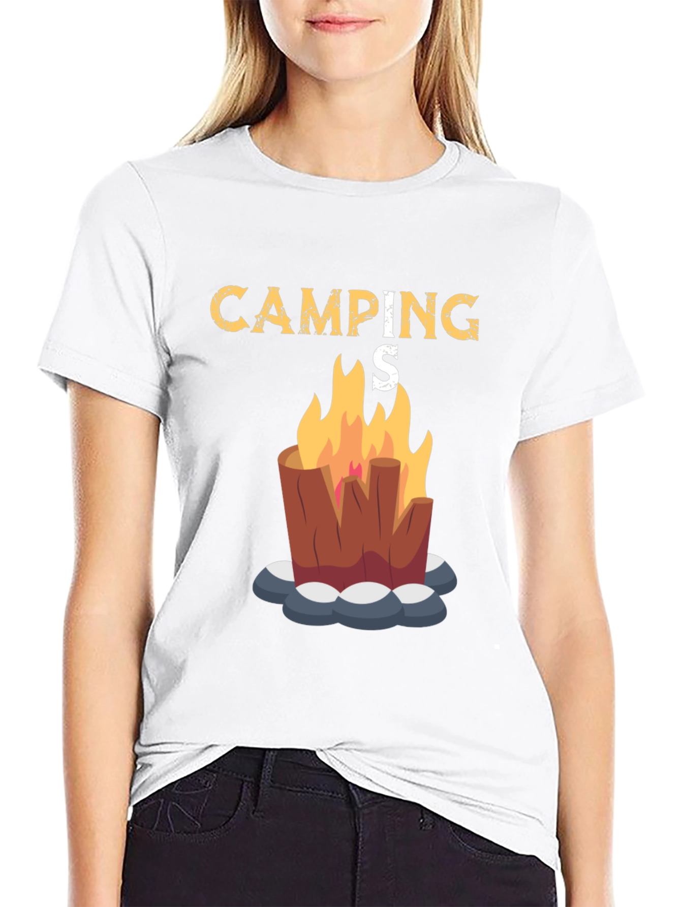 Camping Bonfire Graphic Tee - Black Unisex T-Shirt