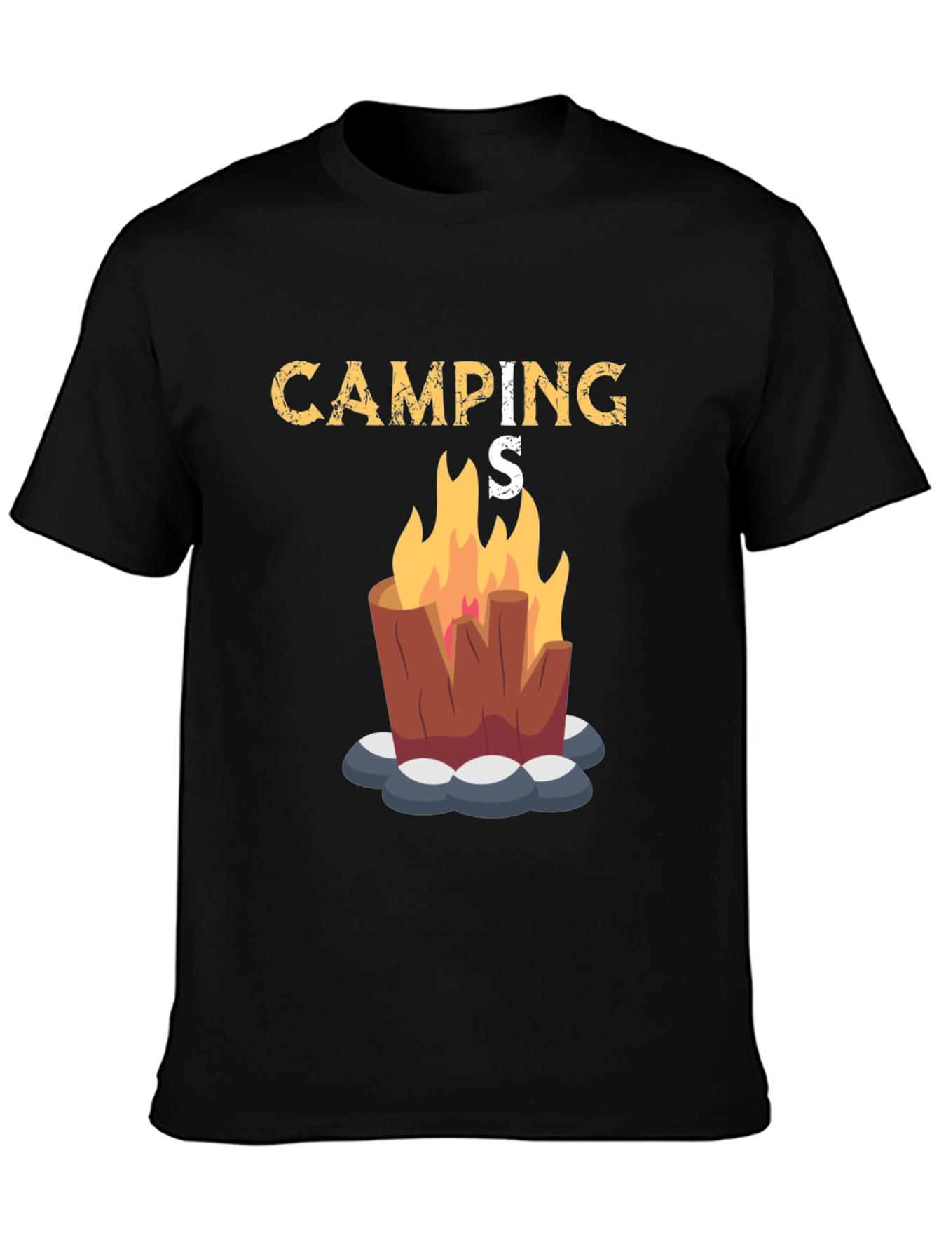 Camping Bonfire Graphic Tee - Black Unisex T-Shirt