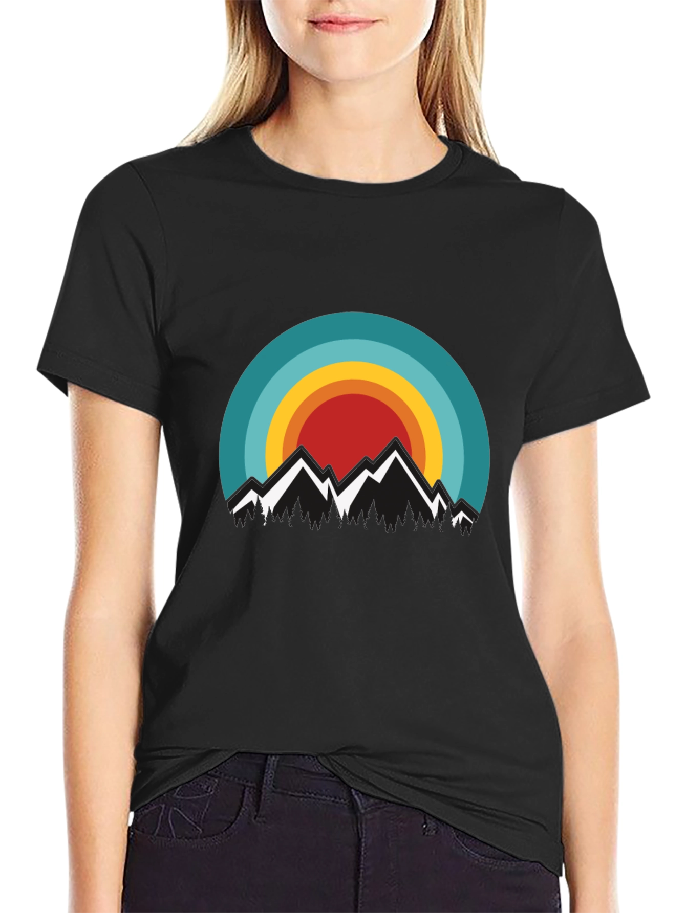 Retro Mountainscape Graphic Tee
