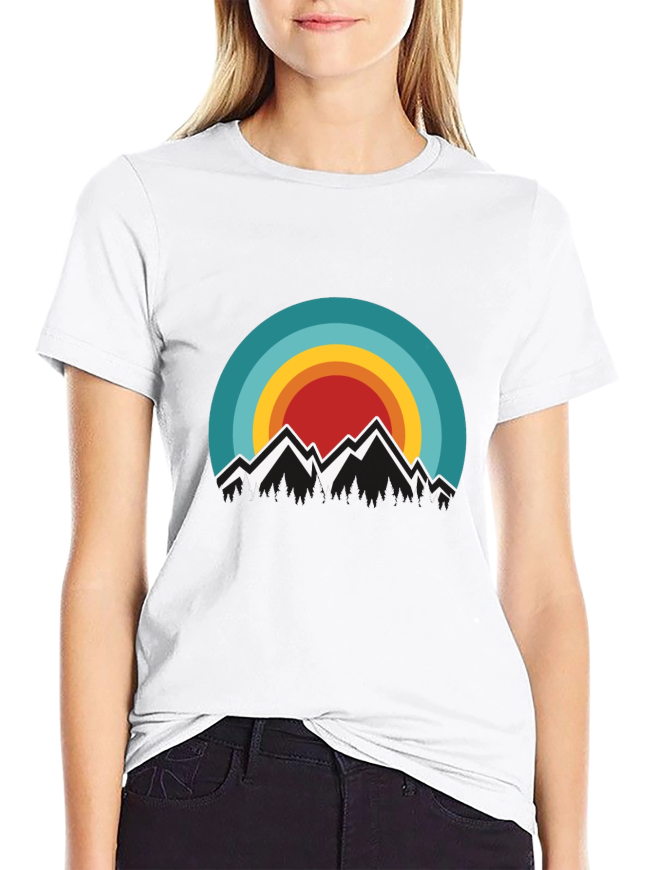 Retro Mountainscape Graphic Tee