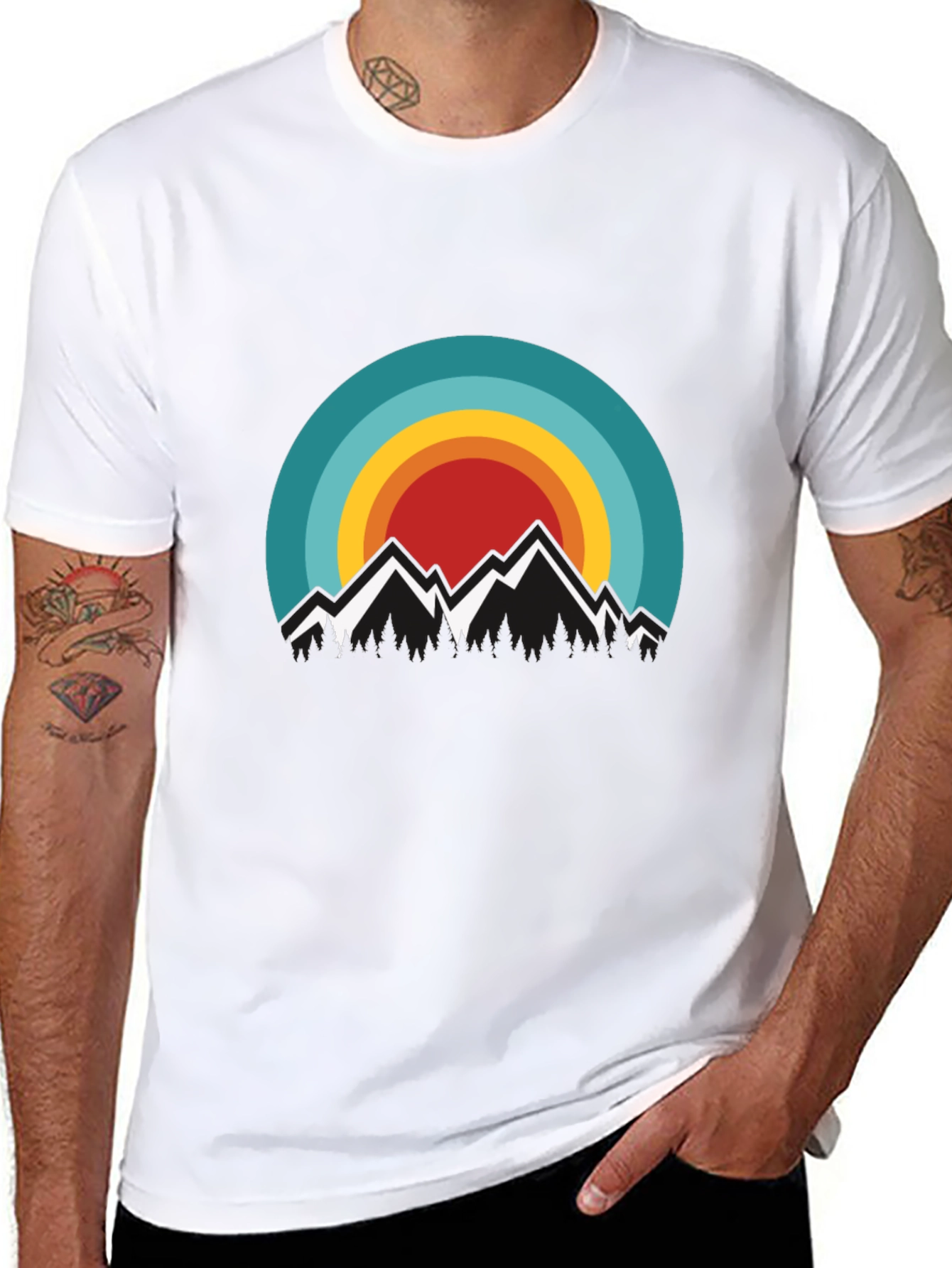 Retro Mountainscape Graphic Tee