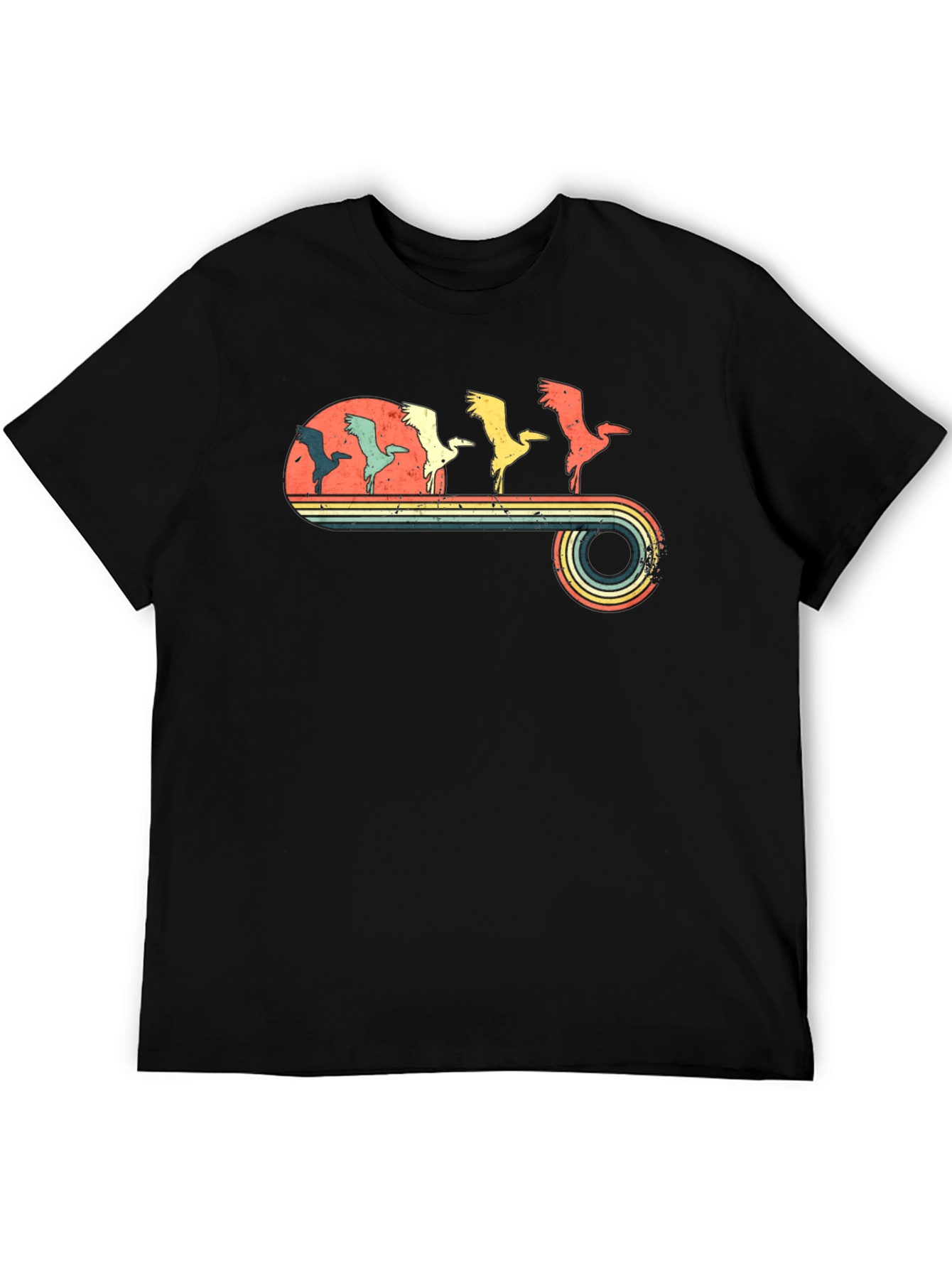 Retro Crane Sunset Graphic Tee