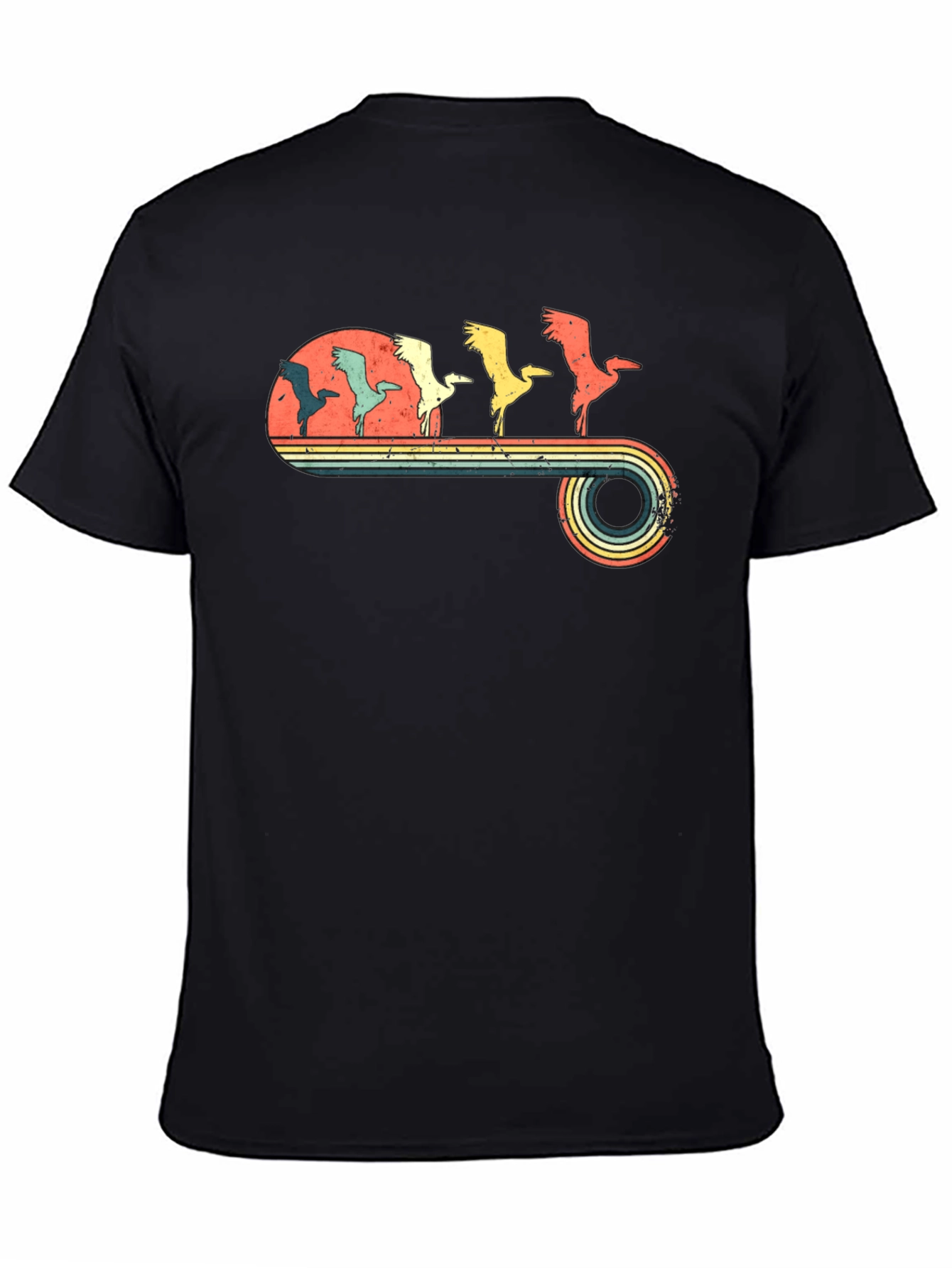 Retro Crane Sunset Graphic Tee