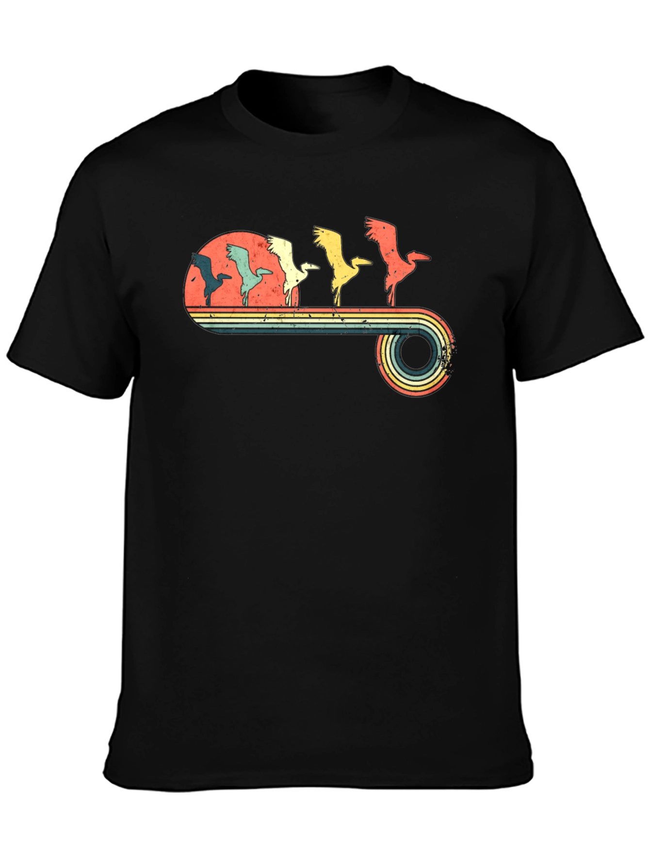 Retro Crane Sunset Graphic Tee