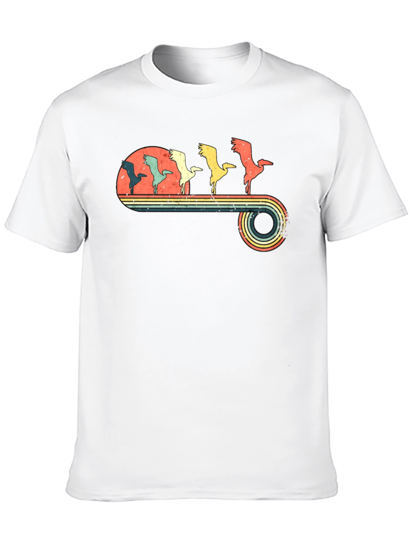 Retro Crane Sunset Graphic Tee