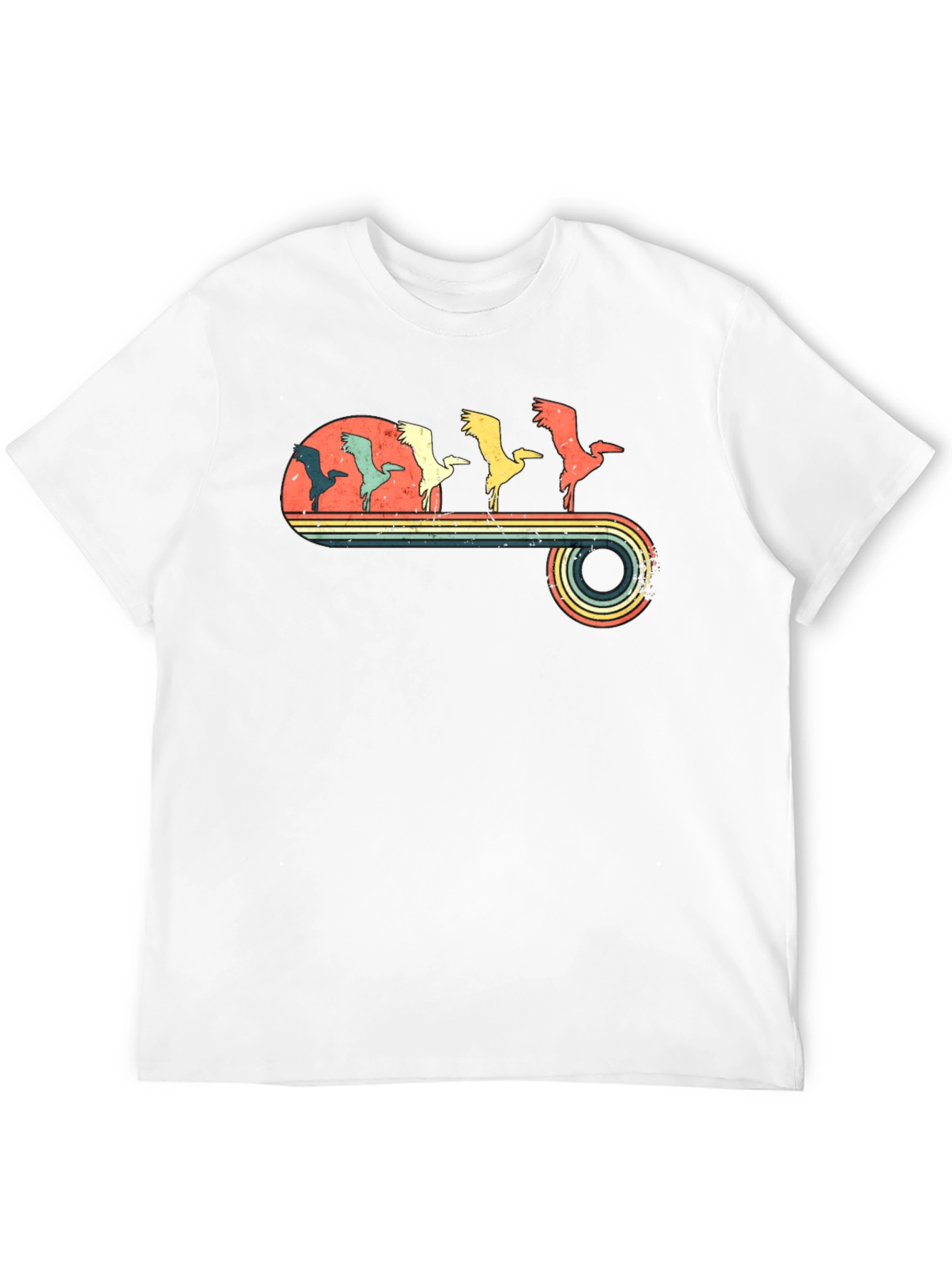 Retro Crane Sunset Graphic Tee