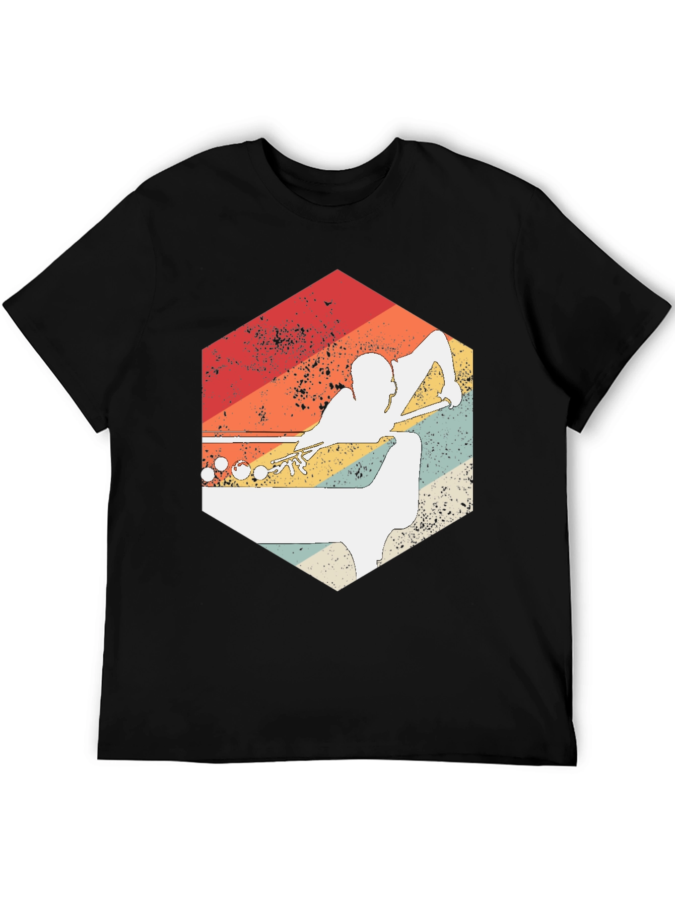 Retro Billiards Player Graphic Tee
