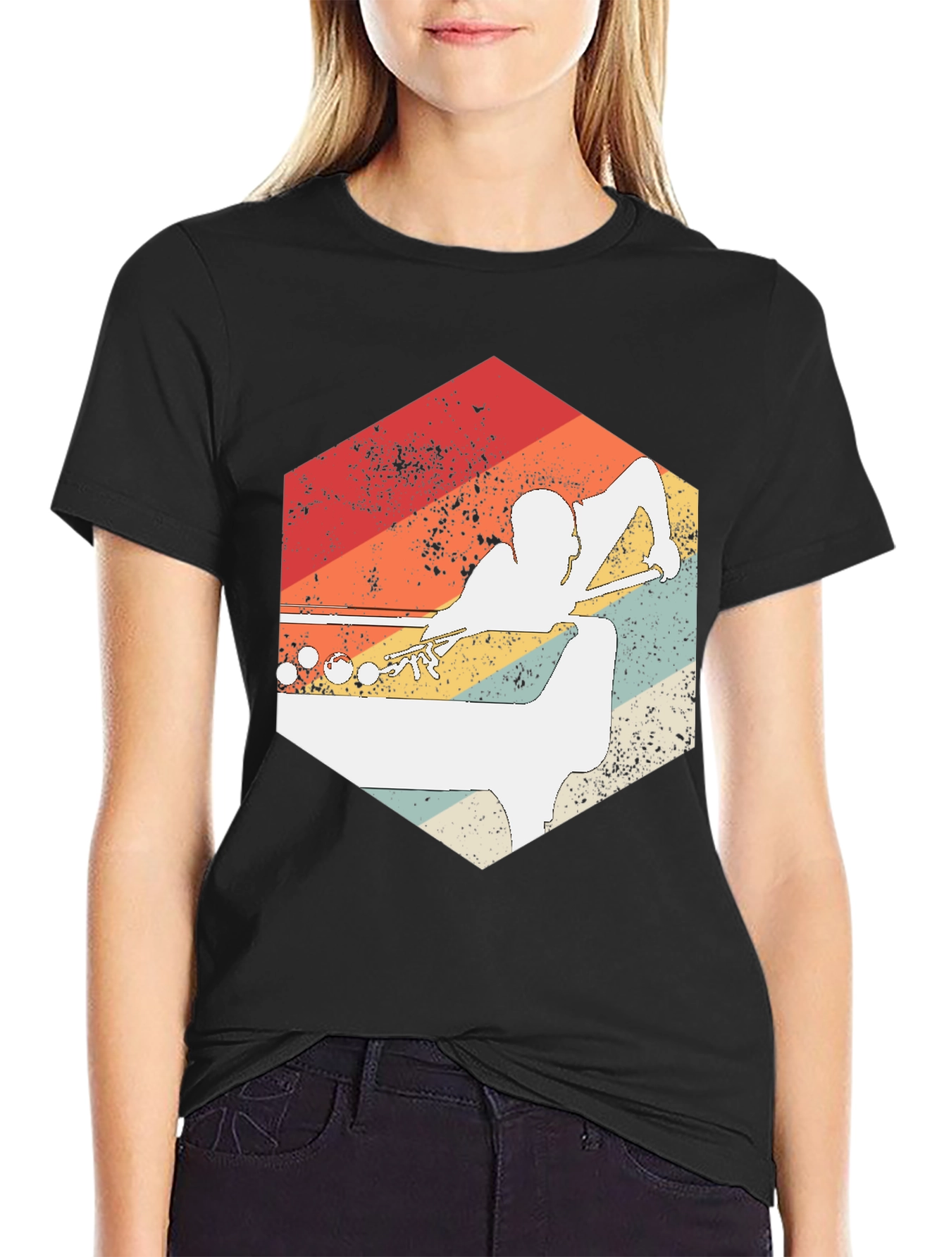 Retro Billiards Player Graphic Tee