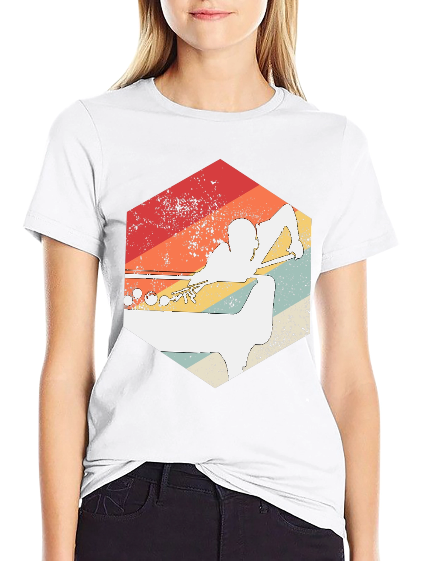 Retro Billiards Player Graphic Tee