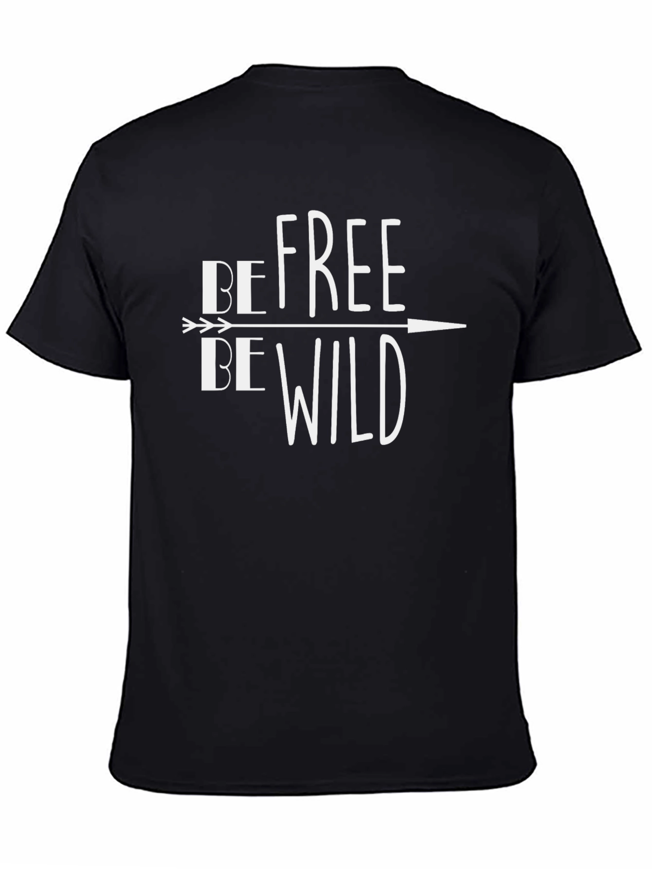Be Free Be Wild Black Graphic T-Shirt