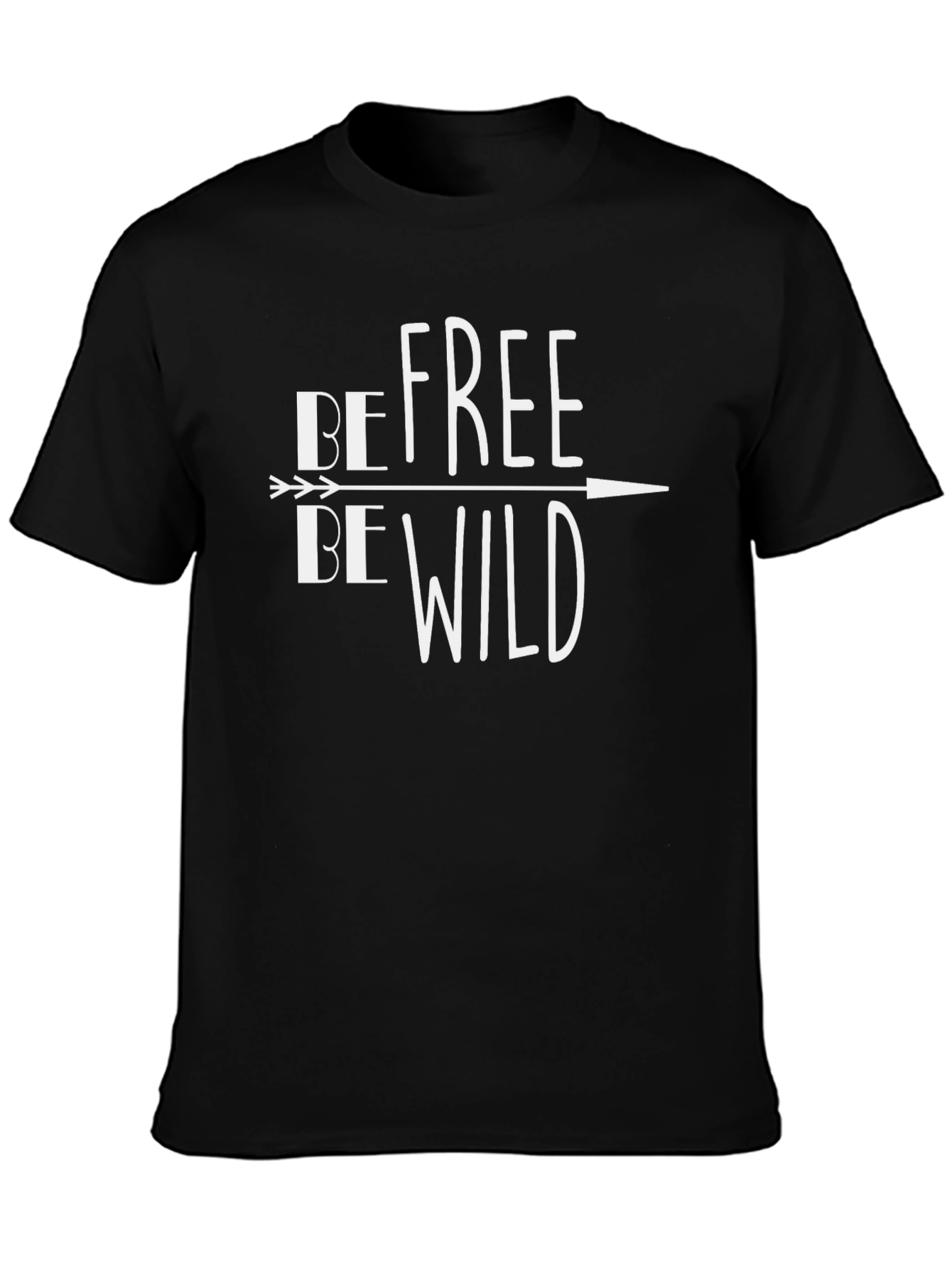 Be Free Be Wild Black Graphic T-Shirt