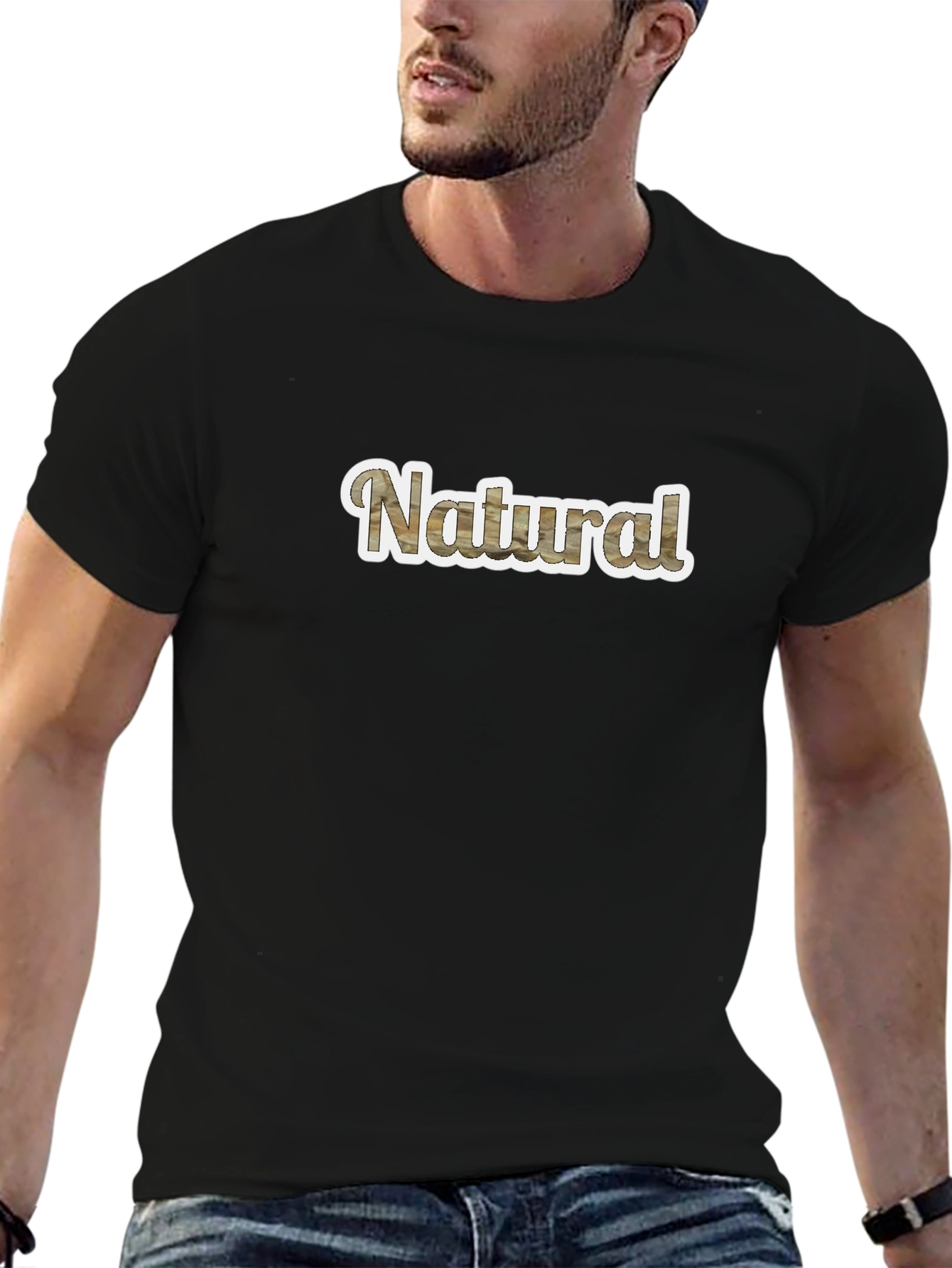 Natural Wood Grain Style Mens T-Shirt