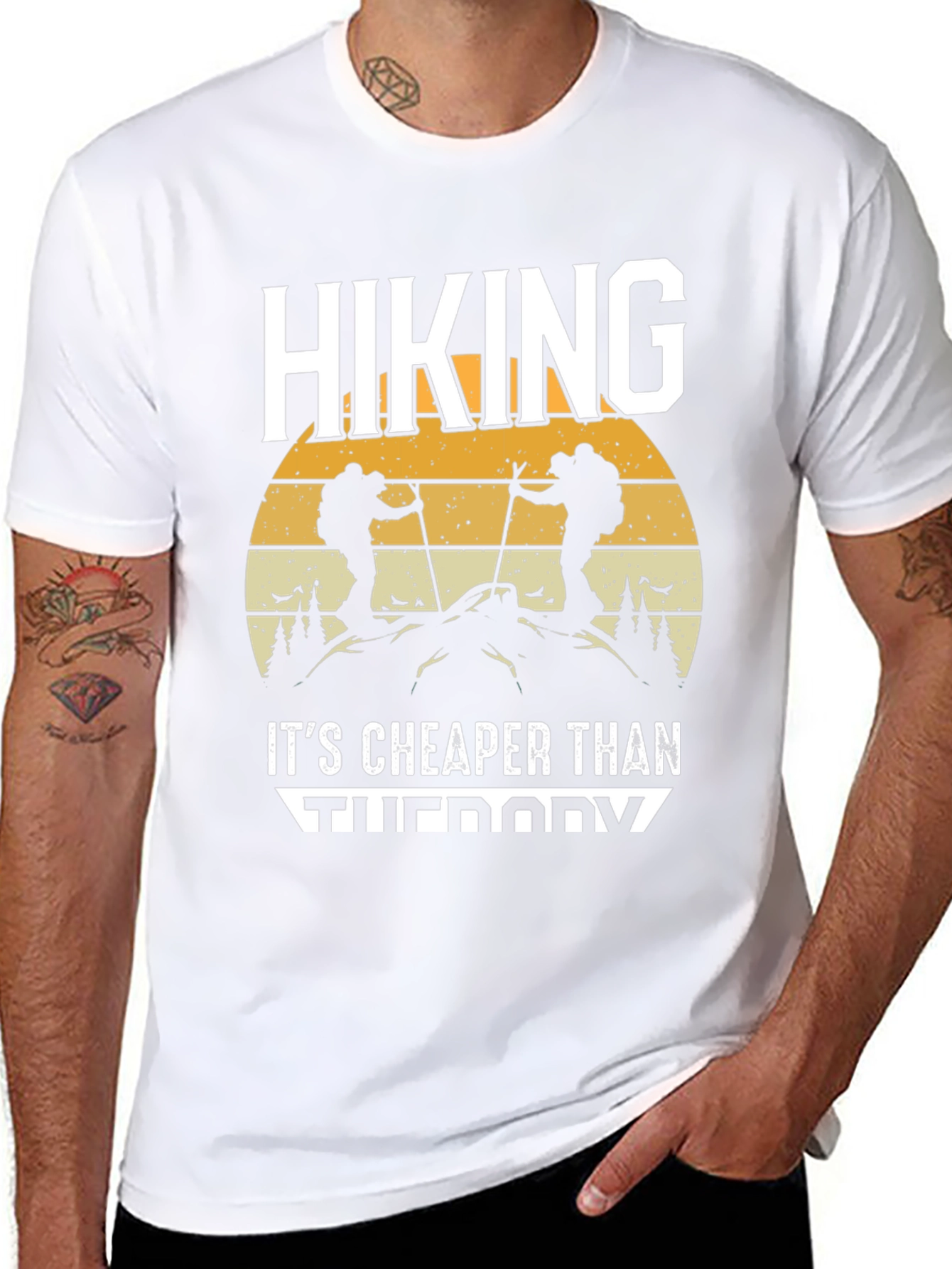 Hiking Cheaper Than Therapy Graphic T-Shirt